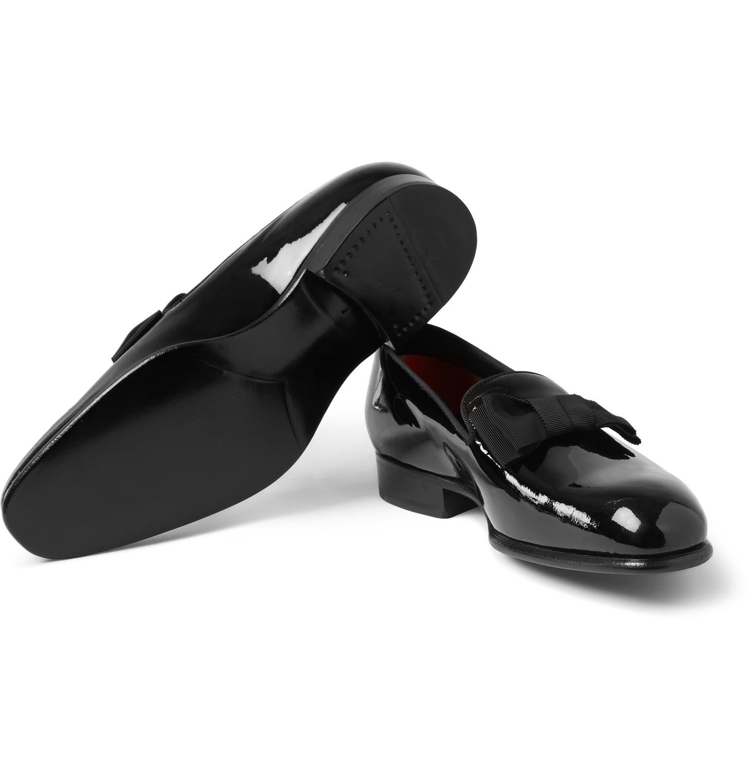 bow loafers black
