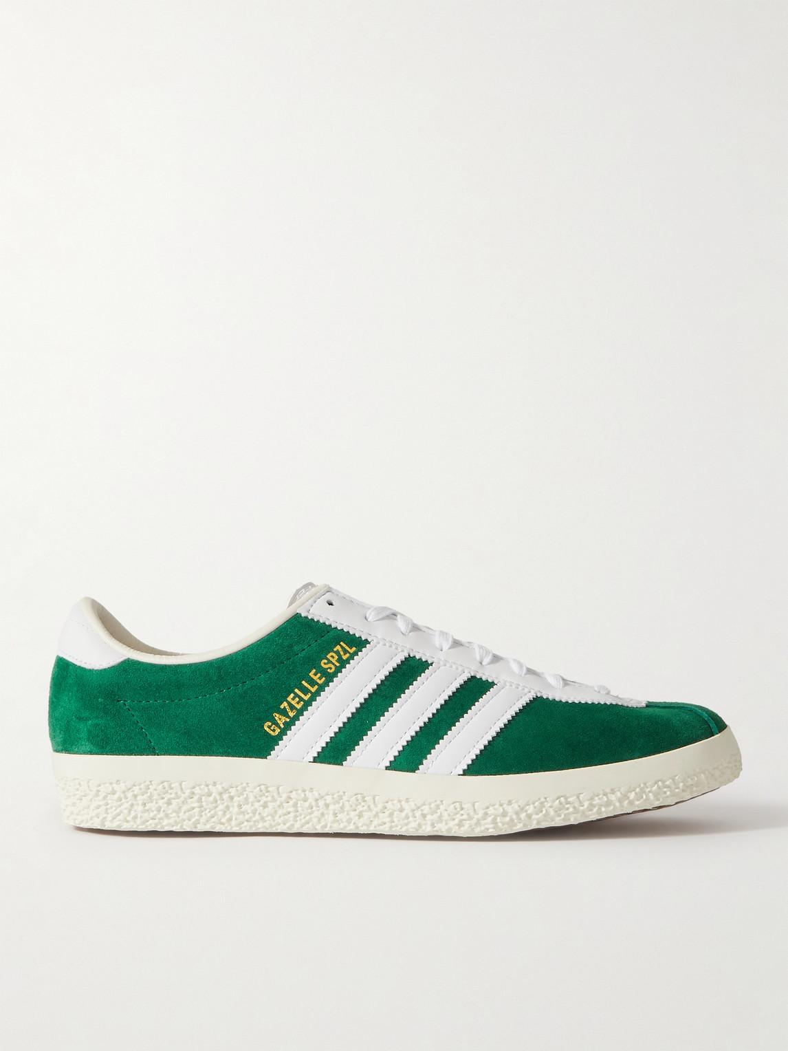 adidas Originals Gazelle Spzl Leather trimmed Suede Sneakers in