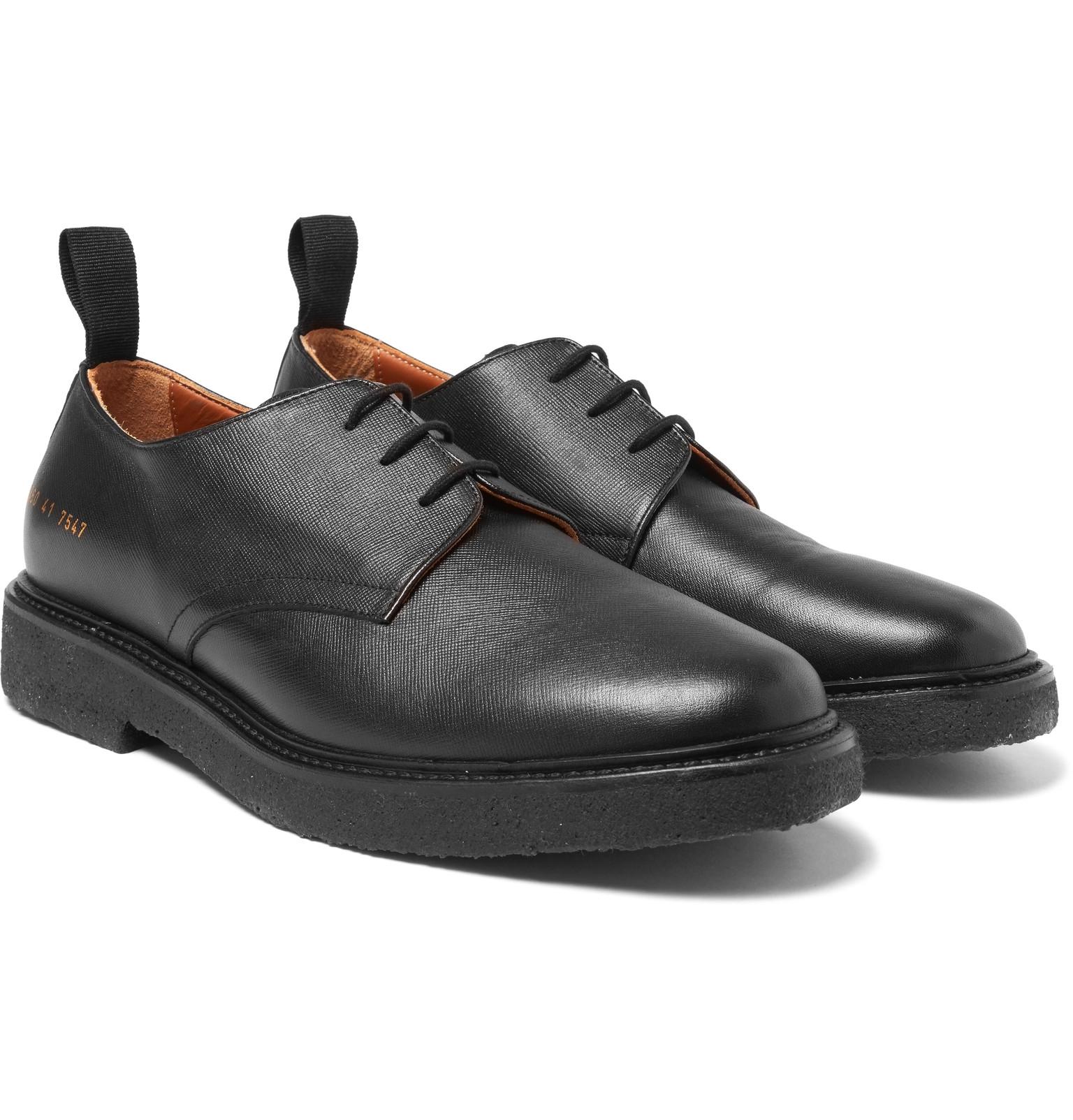 Common Projects Cadet Saffiano Leather Derby Shoes in