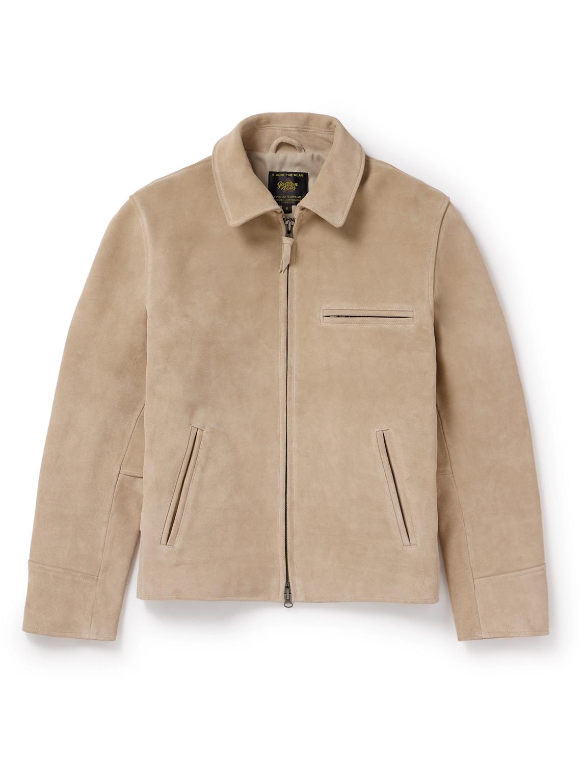 Golden Bear The Waterfront Slim fit Suede Jacket in Natural for Men Lyst
