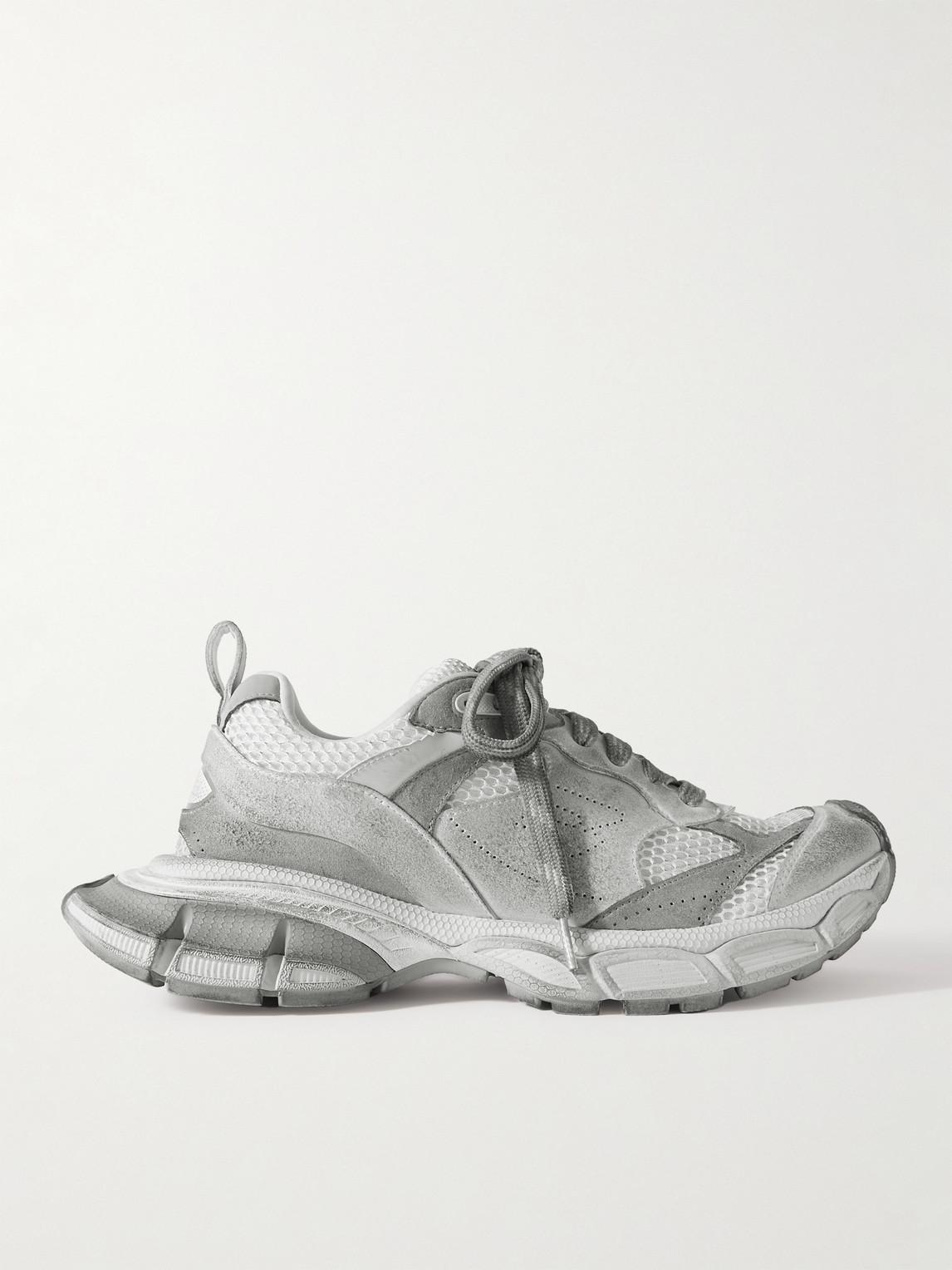 Balenciaga 3Xl Distressed Faux Suede And Mesh Sneakers in Grey for Men Lyst Australia