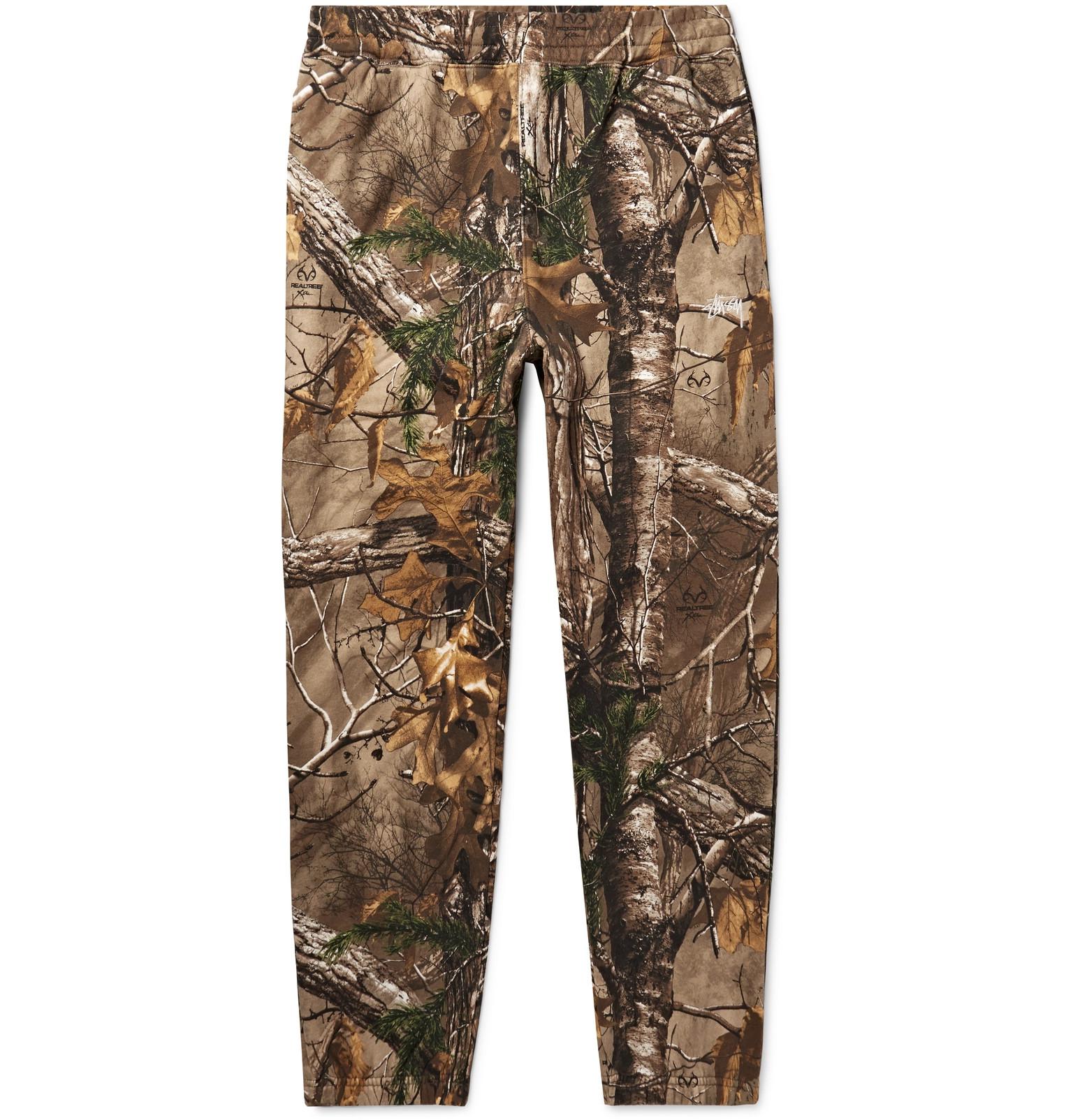 Stussy + Realtree Tapered Camouflage-print Fleece-back Cotton-blend Jersey  Sweatpants in Brown for Men | Lyst
