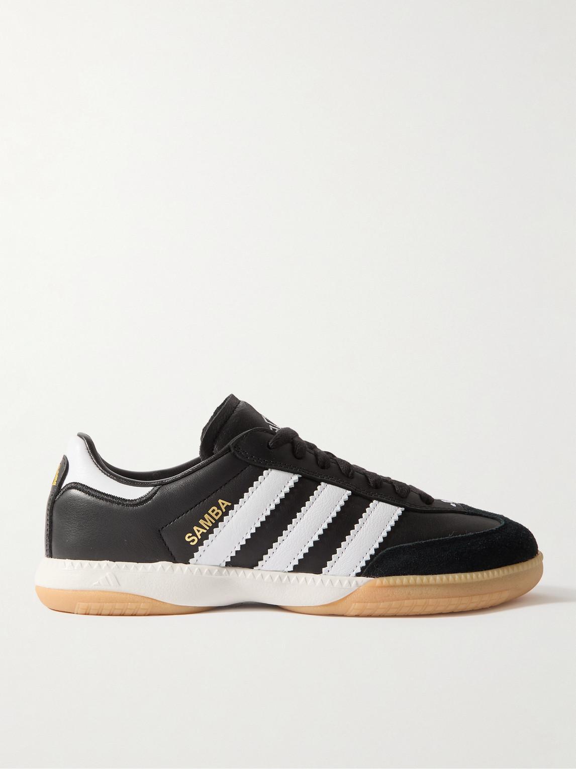 adidas Originals Samba Mn Suede Trimmed Leather Sneakers in Black for Men Lyst UK