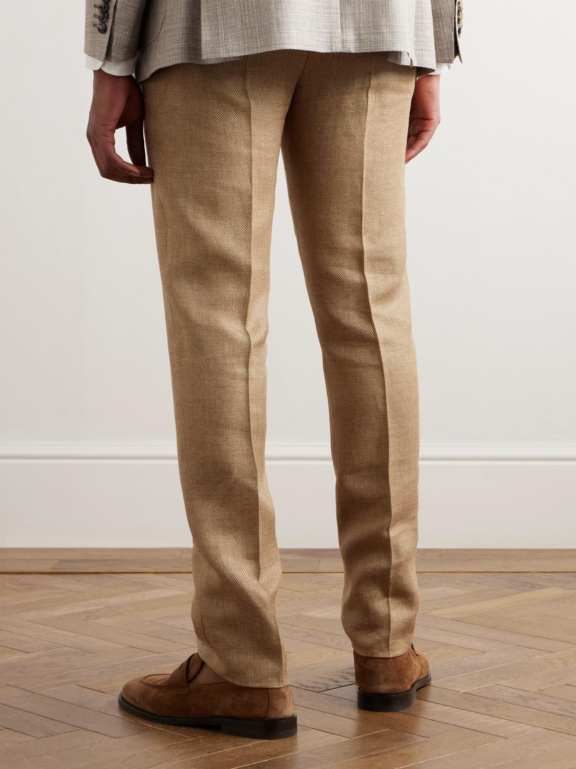 Caruso Straight leg Linen in Natural for Men Lyst UK