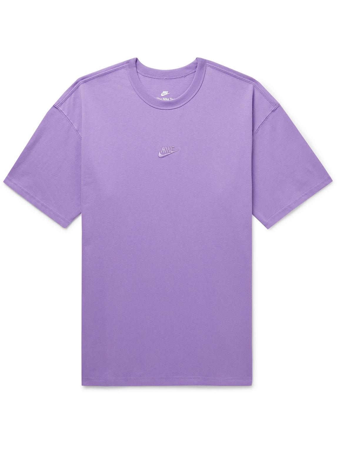 Nike Sportswear Premium Essentials Logo-embroidered Cotton-jersey T ...