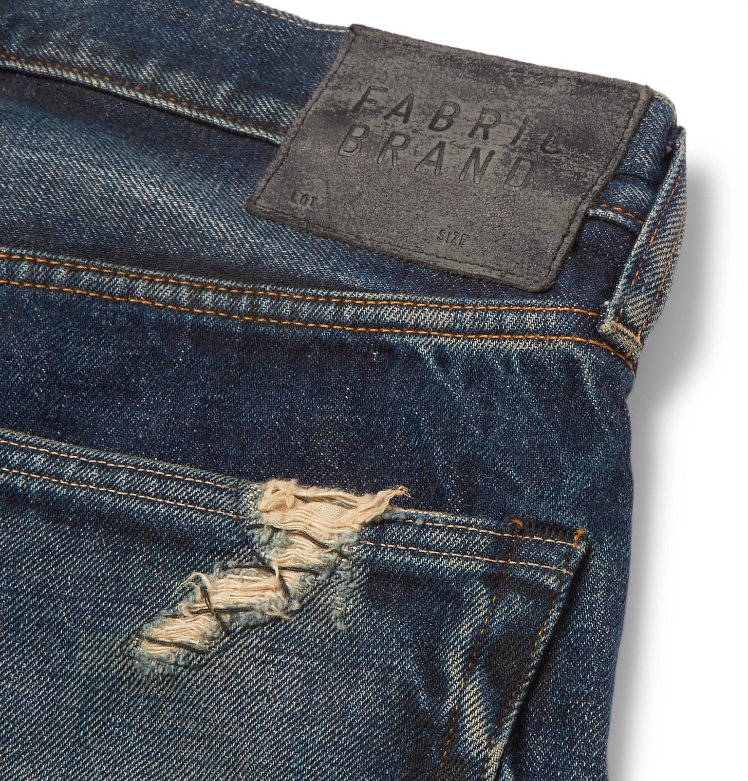 Distressed Selvedge Denim Jeans 