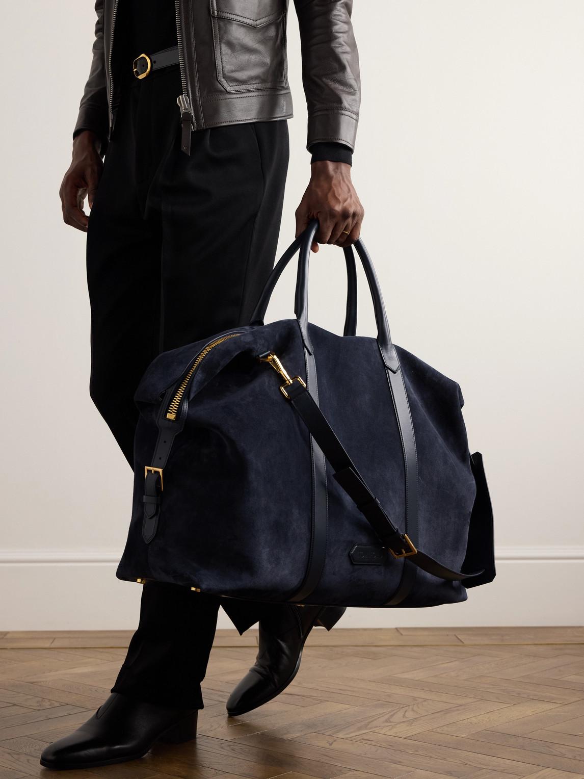 Tom Ford Leather-Trimmed Suede Weekend Bag in Blue for Men Lyst UK