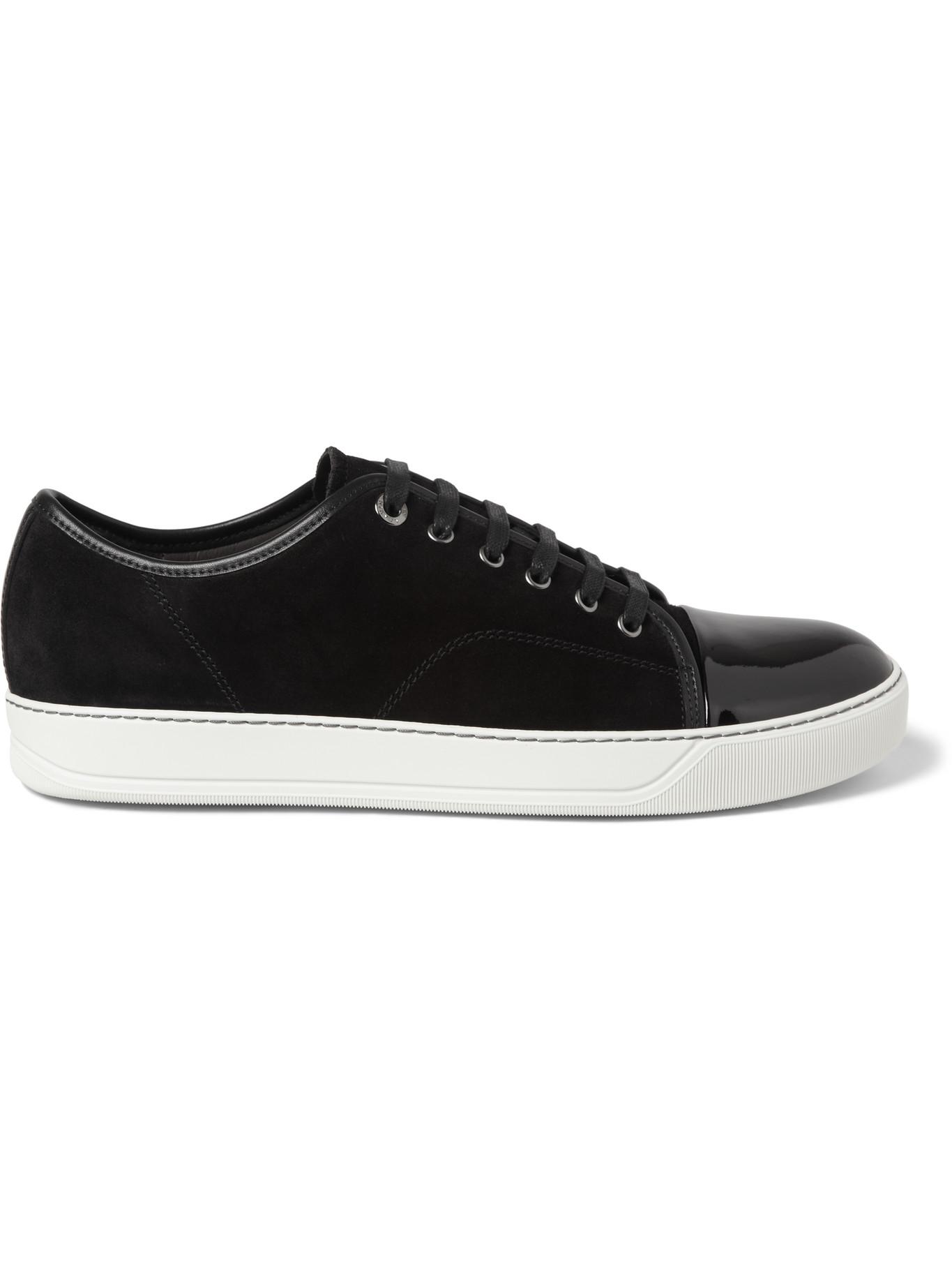 Spanien Tether tilfredshed Lanvin Cap-toe Suede And Patent-leather Sneakers in Black for Men | Lyst