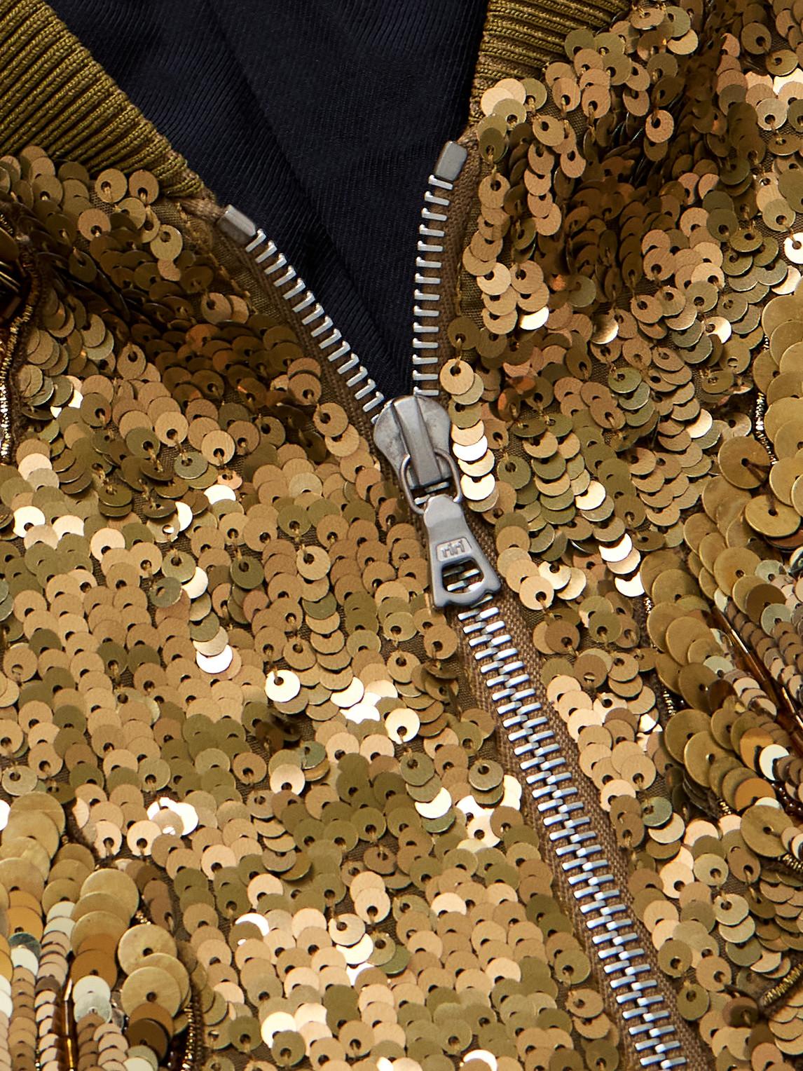 Dries Van Noten Embellished Sequinned Cotton Bomber Jacket Dries Van Noten Embellished Sequinned Cotton Bomber Jacket
