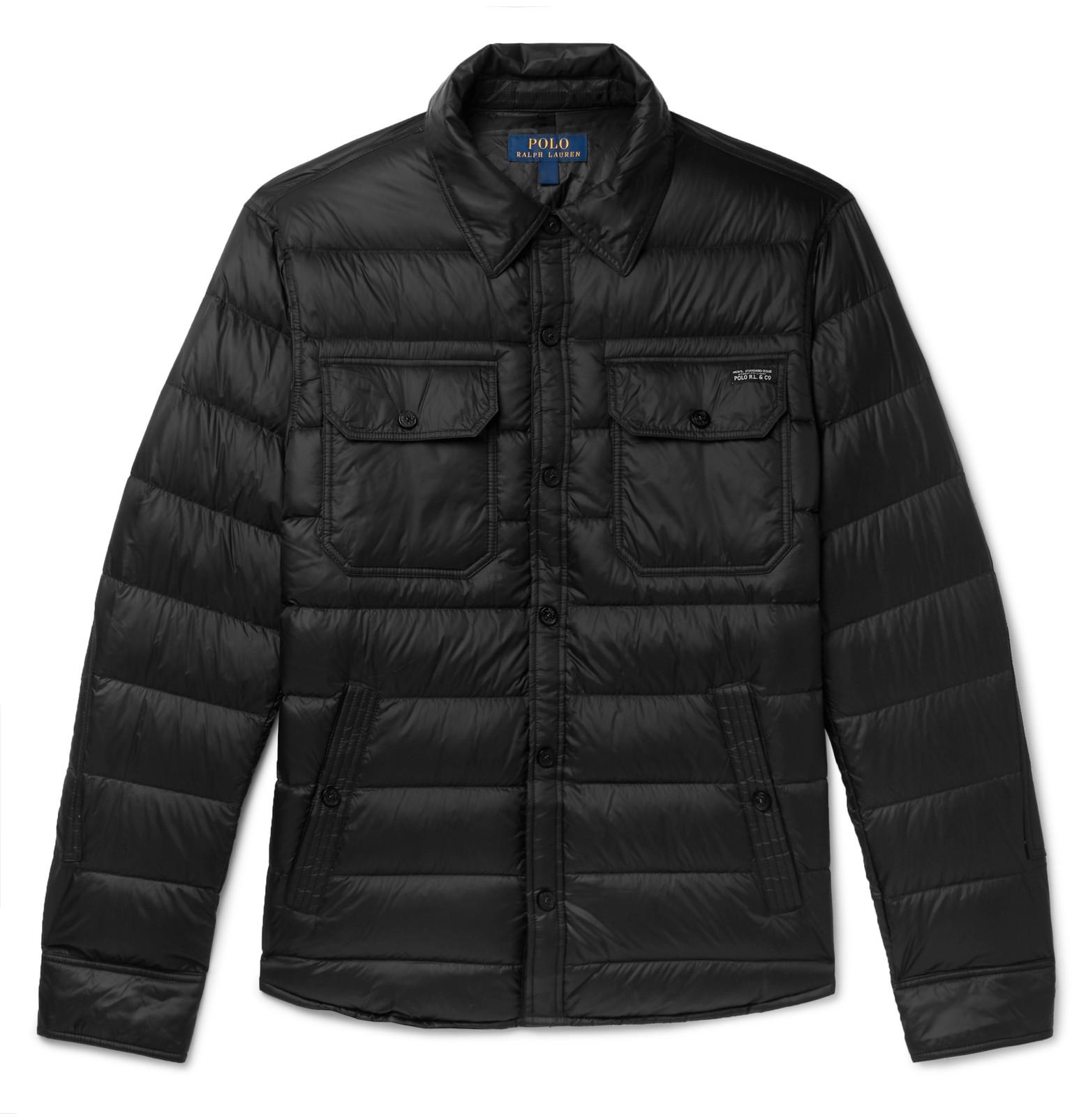Polo Ralph Lauren Synthetic Quilted Shirt Jacket in Black for Men - Lyst