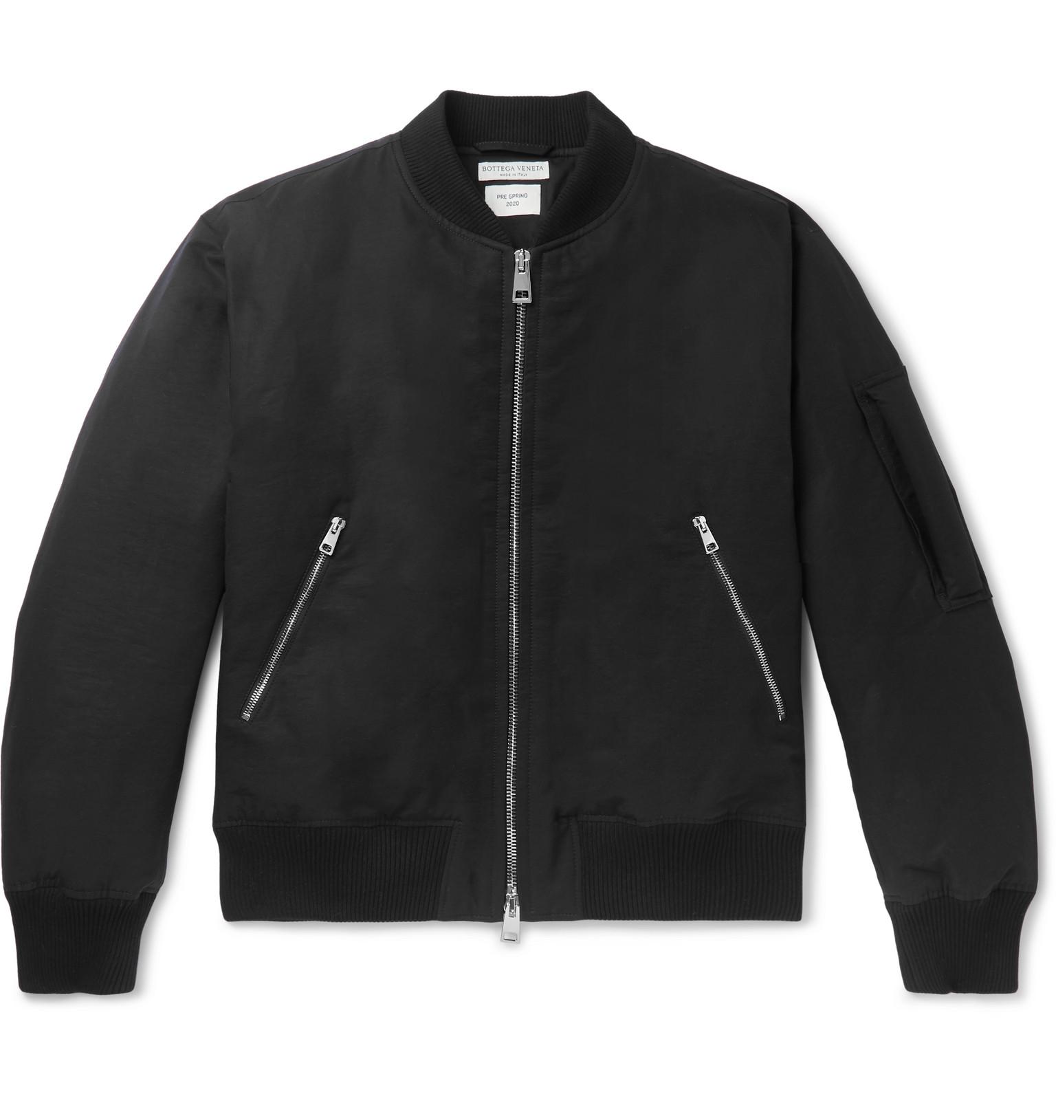 Bottega Veneta Padded Cotton-blend Twill Bomber Jacket in Black for Men ...