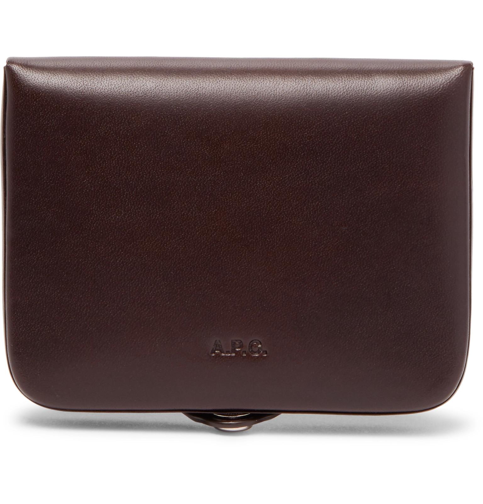 A.P.C. Josh Leather Card And Coin Wallet in Brown for Men Lyst