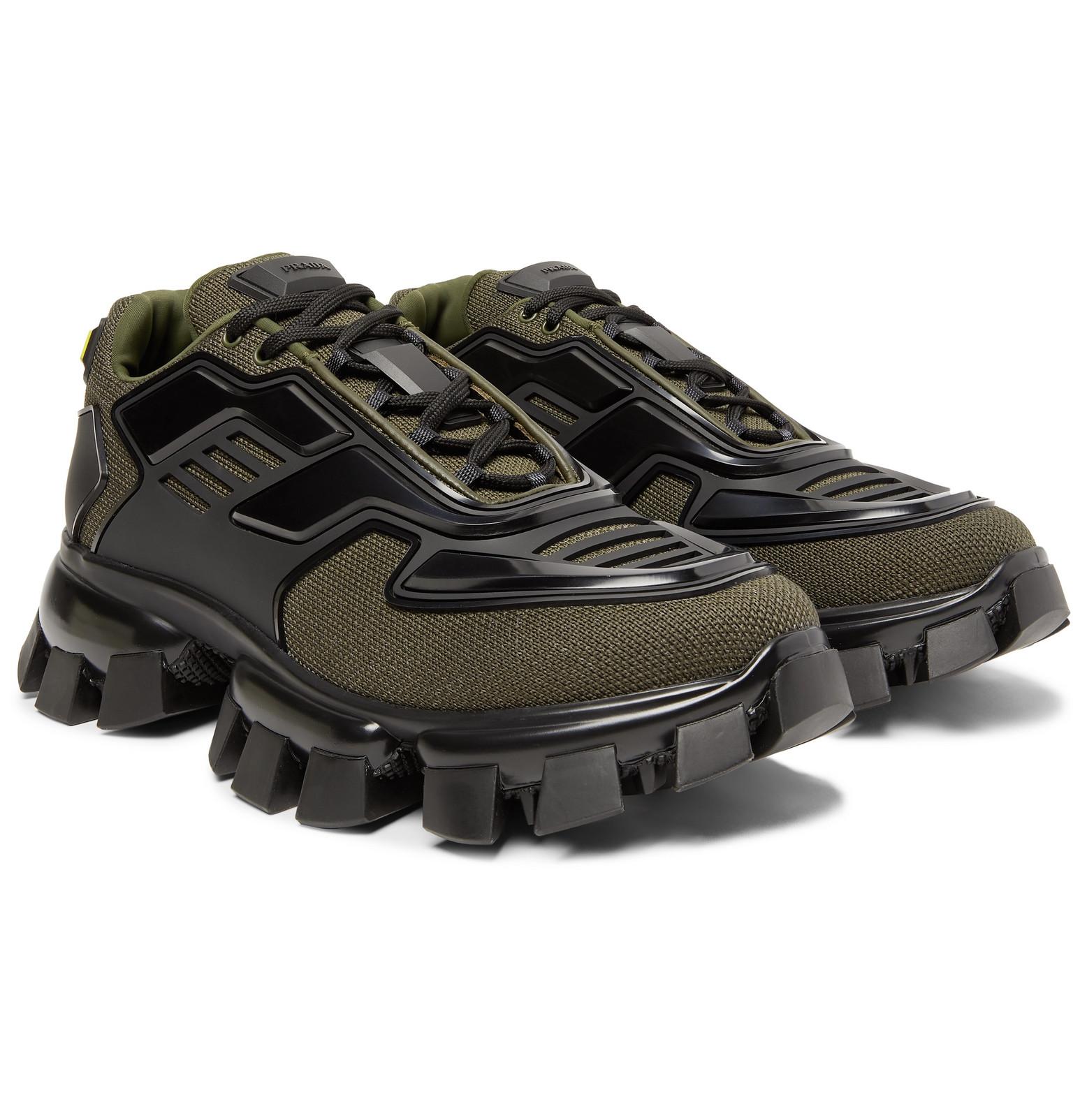 green and black prada sneakers