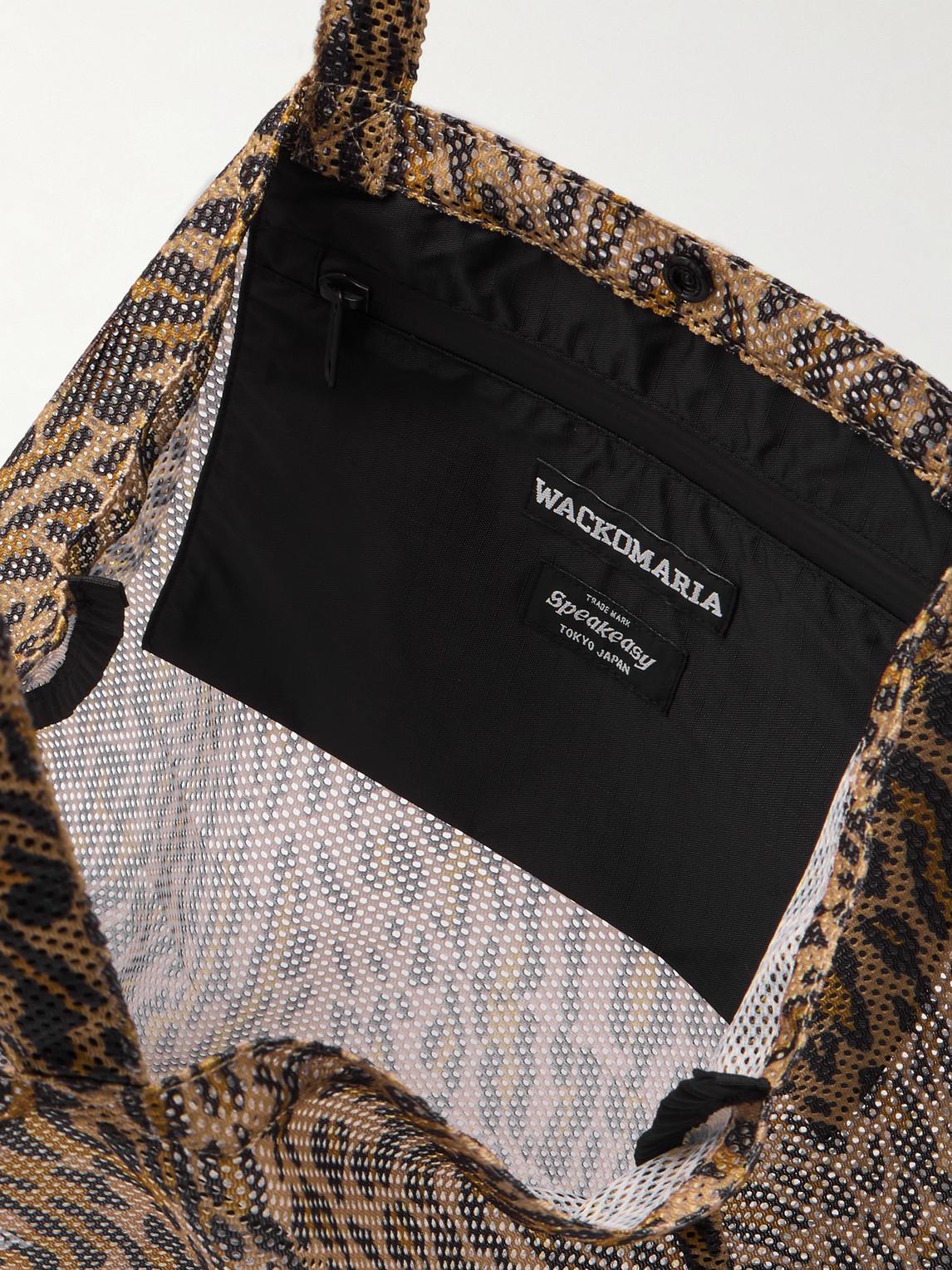 Wacko Maria Speak Easy Logo-print Leopard-print Mesh Tote