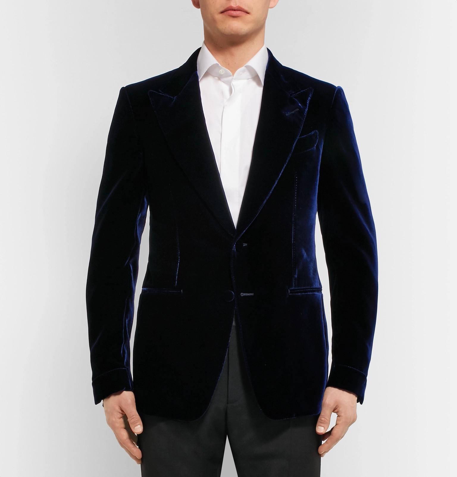 Tom Ford Blue Shelton Slim-fit Velvet Tuxedo Jacket for Men - Lyst