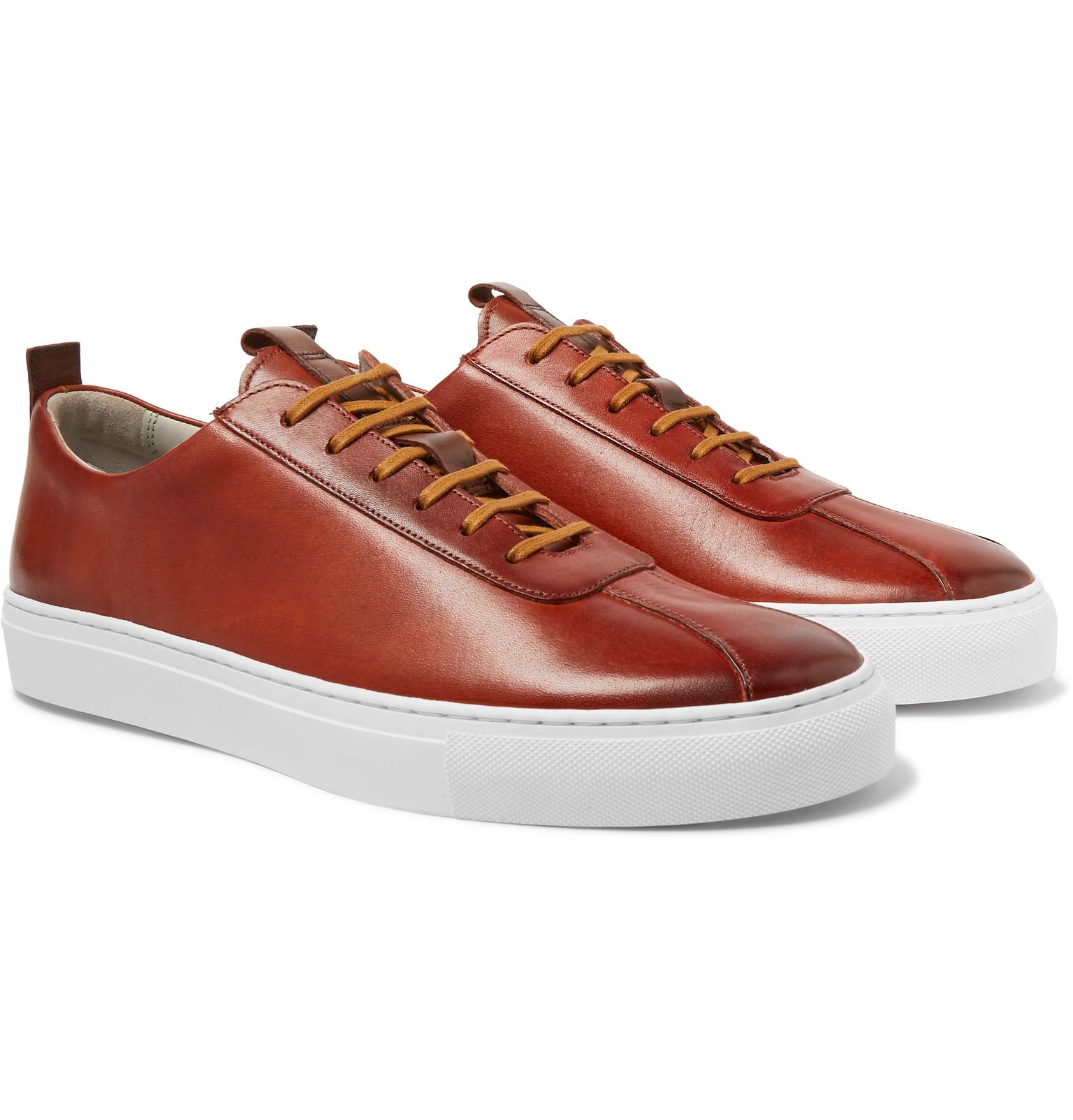 grenson leather wingtip sneakers