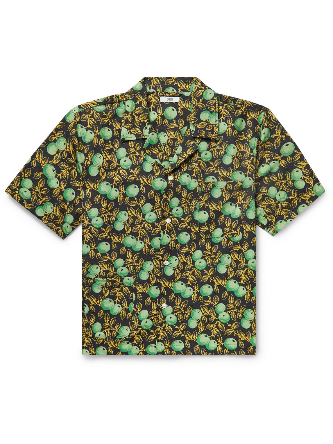 Bode Gooseberry Campcollar Printed Cotton And Silkblend Twill Shirt