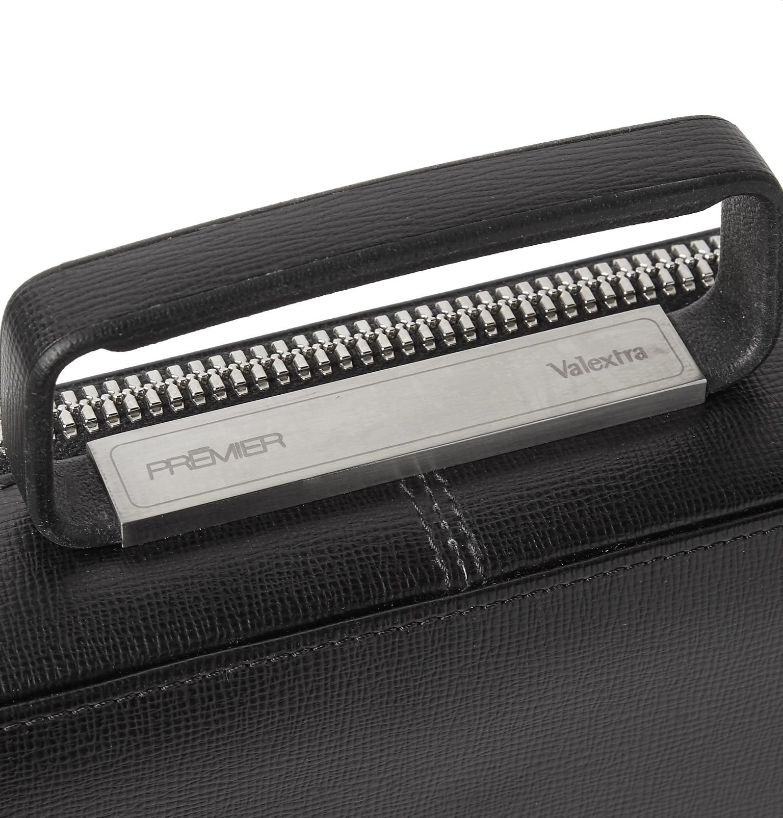 Valextra Premier Attache Pebble-grain Leather Briefcase in Black for Men |  Lyst