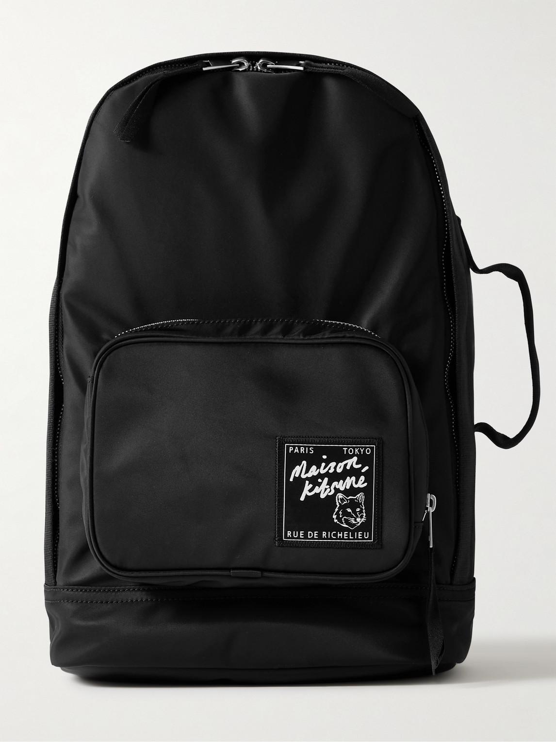 Maison Kitsune The Traveller Logo appliqued Backpack in Black for Men Lyst UK
