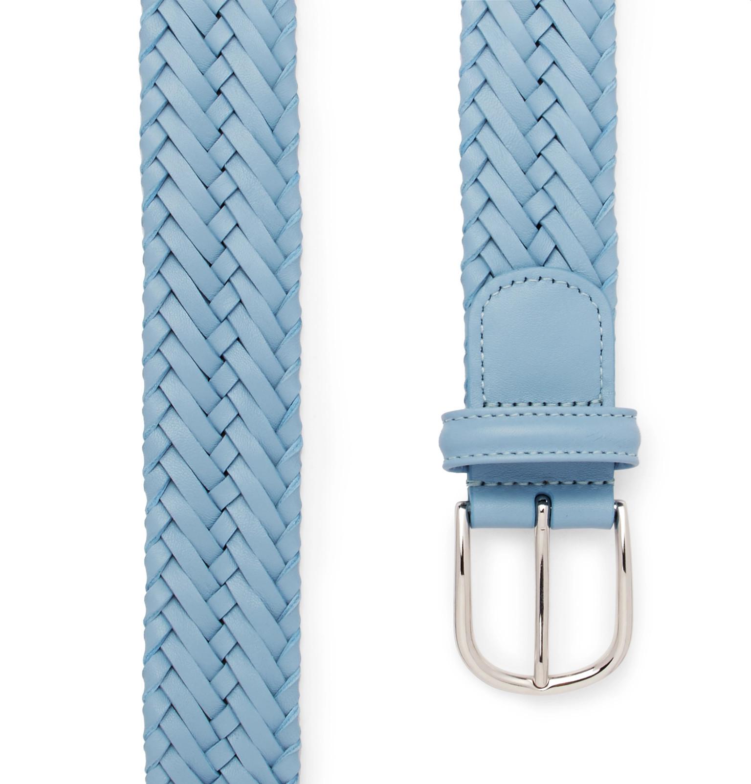 Andersons 3.5cm Light-blue Woven Leather Belt for Men - Lyst