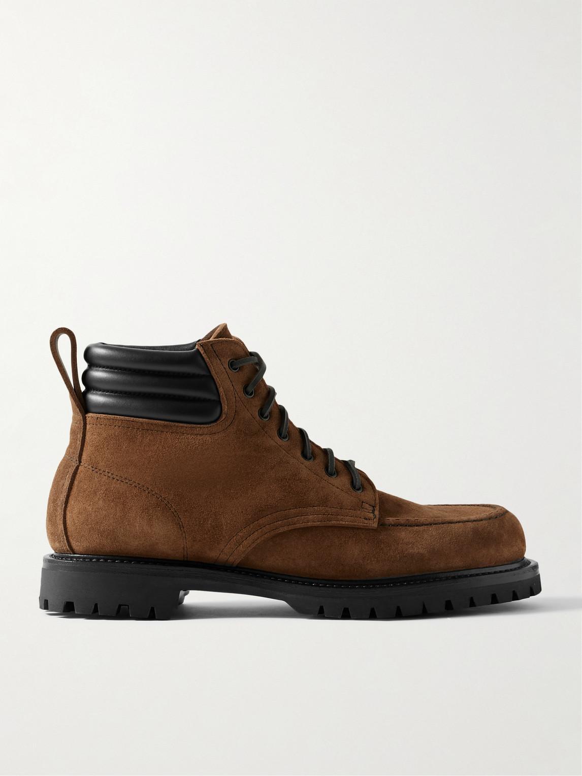 Yuketen Salvia Padded Leather-Trimmed Suede Boots in Brown for Men