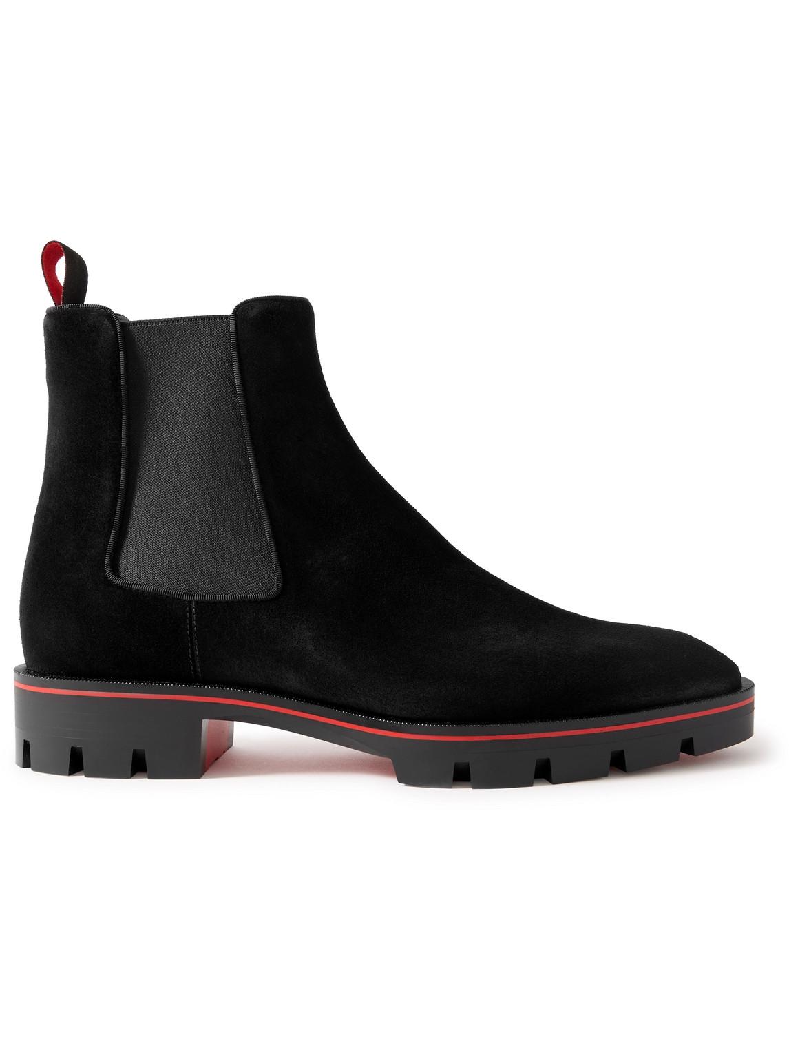 Christian Louboutin Alpinosol Suede Chelsea Boots In Black For Men Lyst