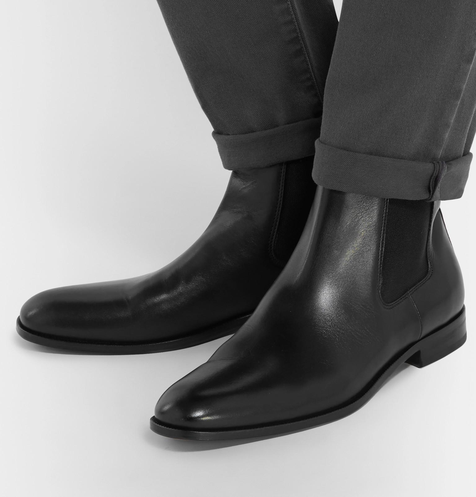 BOSS by Hugo Boss Cardiff Leather Chelsea Boots in Black for Men - Lyst