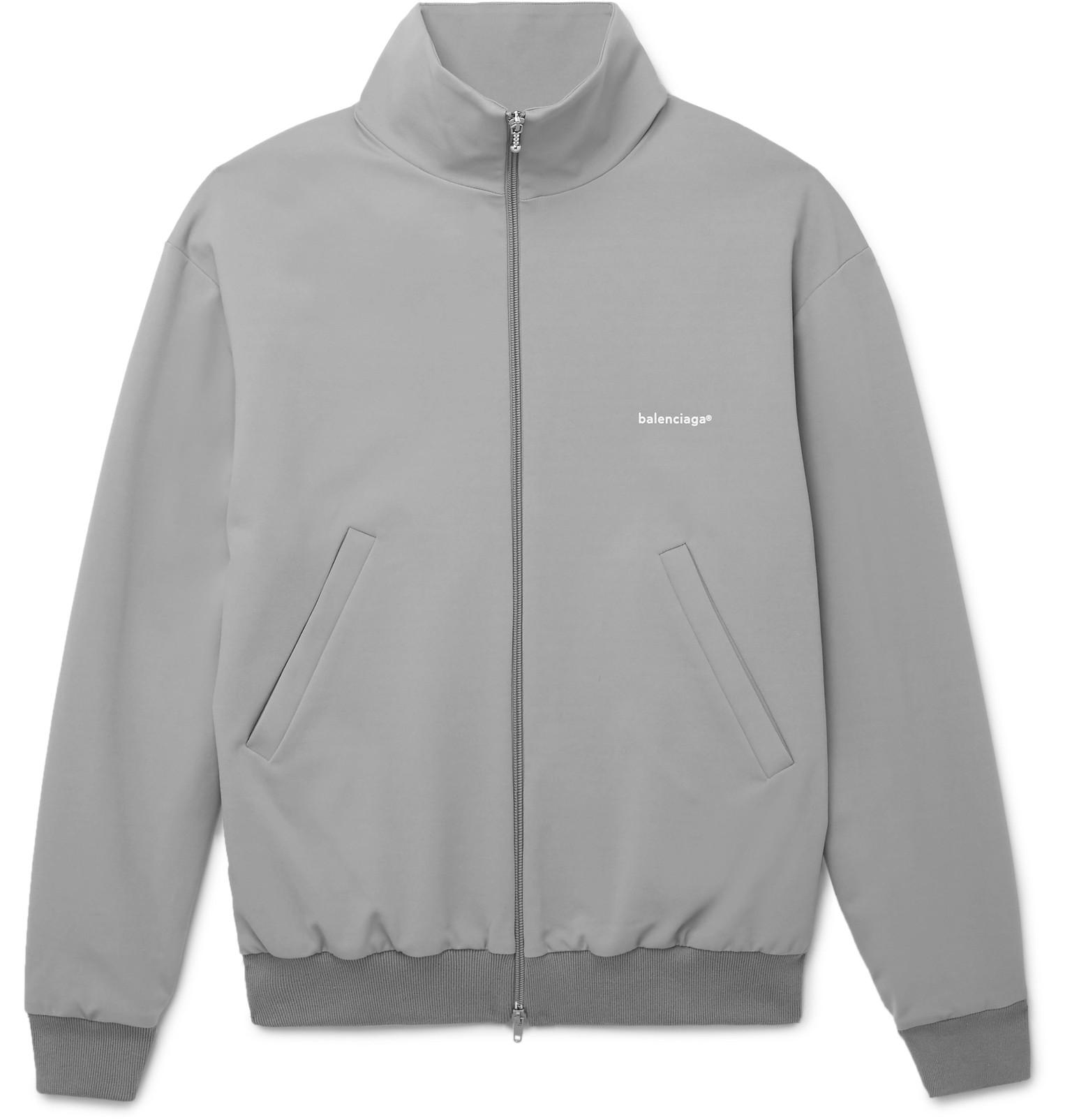 Balenciaga Synthetic Jersey Track Jacket in Gray for Men | Lyst