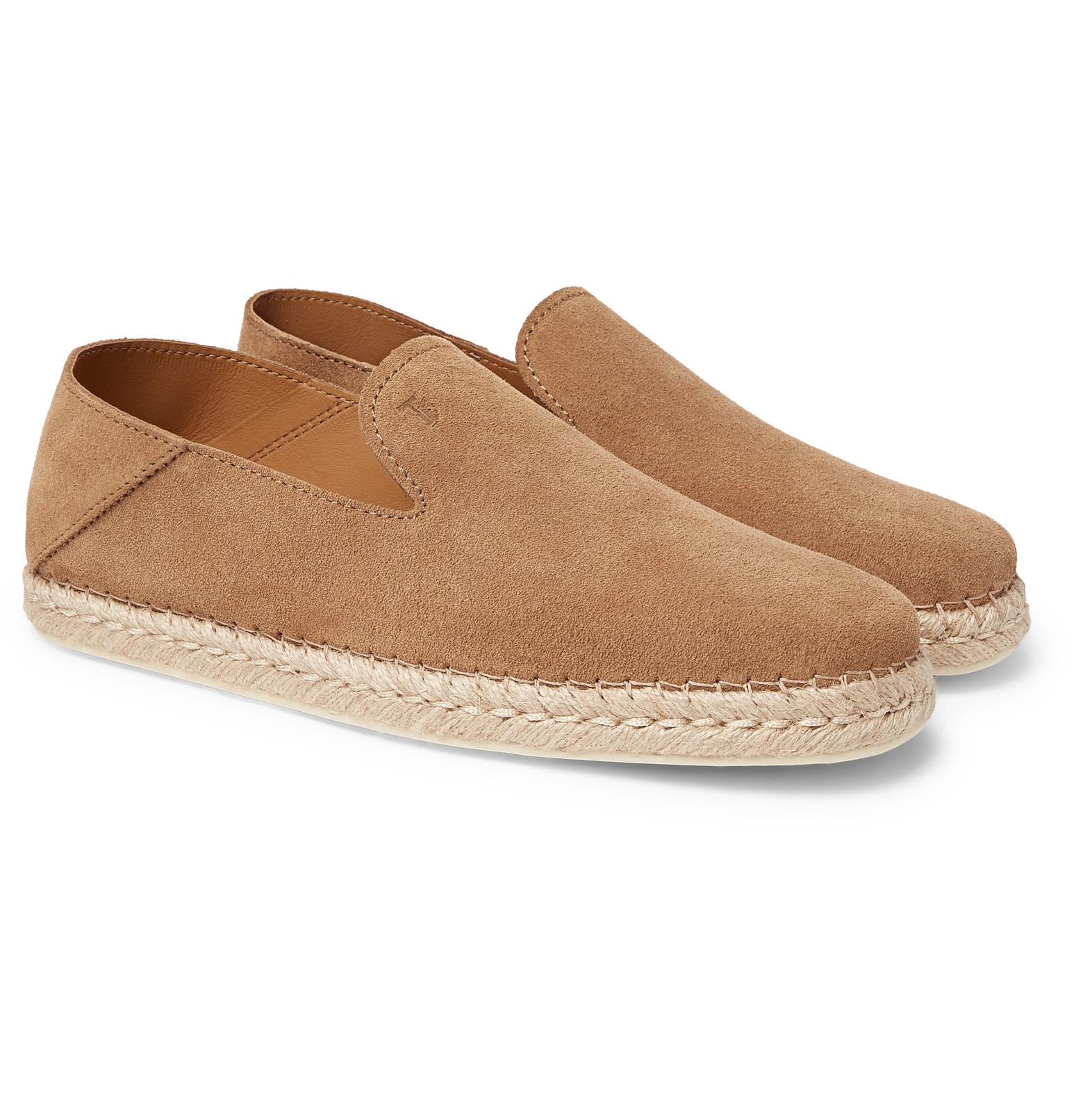 Tod's Collapsible-heel Suede Espadrilles for Men - Lyst