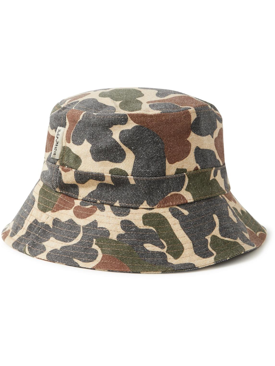 Nudie Jeans Martinsson Camouflage-print Organic Cotton-twill Bucket in Green | Lyst