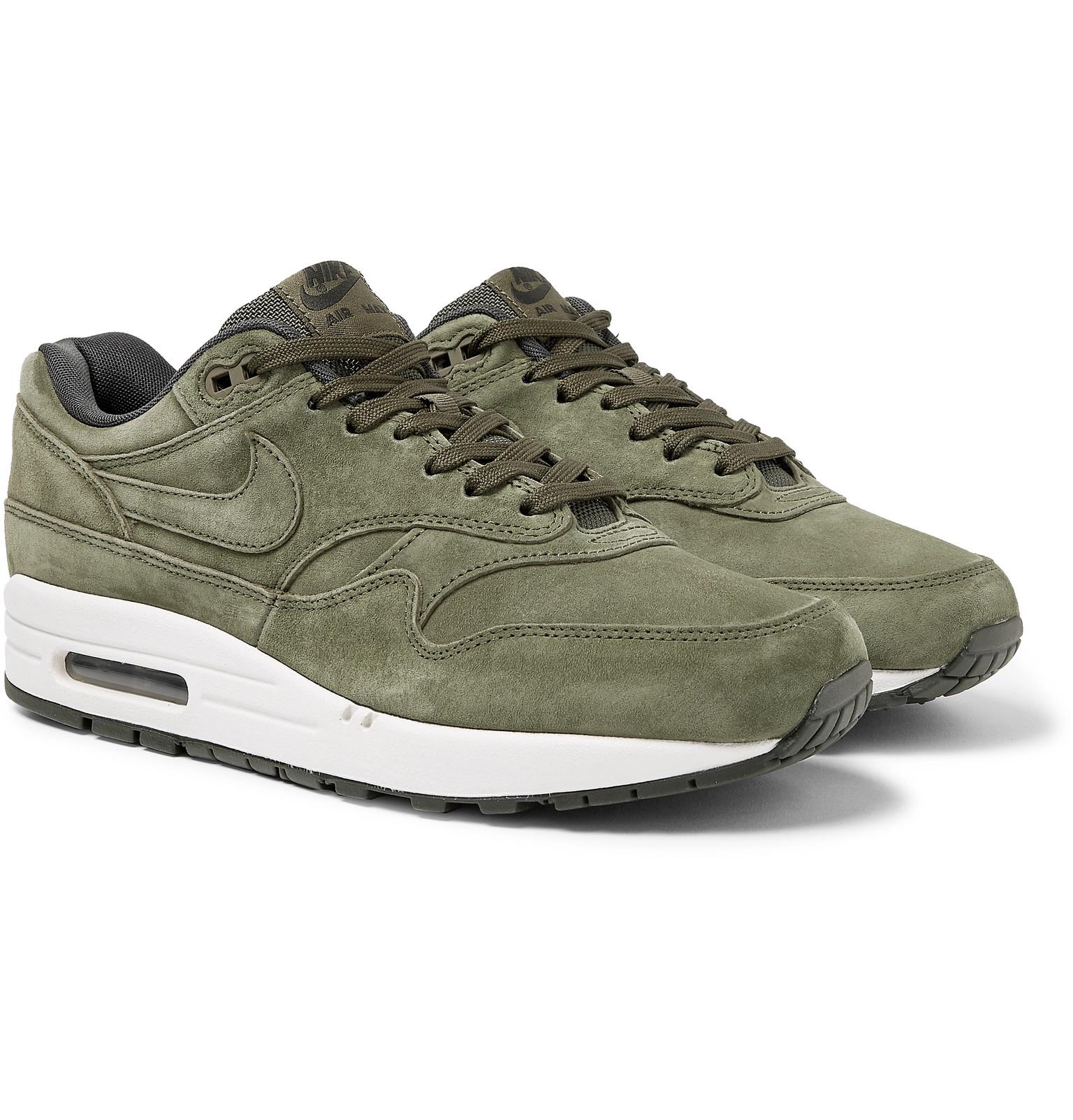 Nike Air Max 1 Suede Sneakers in Green for Men | Lyst