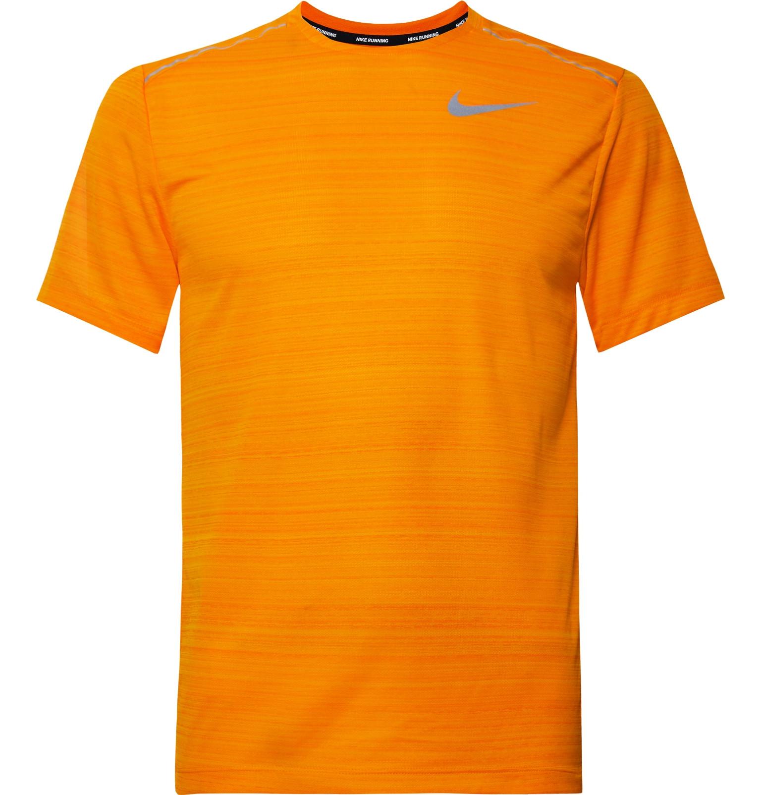 Piraat tafereel Ruïneren Nike Miler Breathe Dri-fit Mesh T-shirt in Orange for Men | Lyst UK