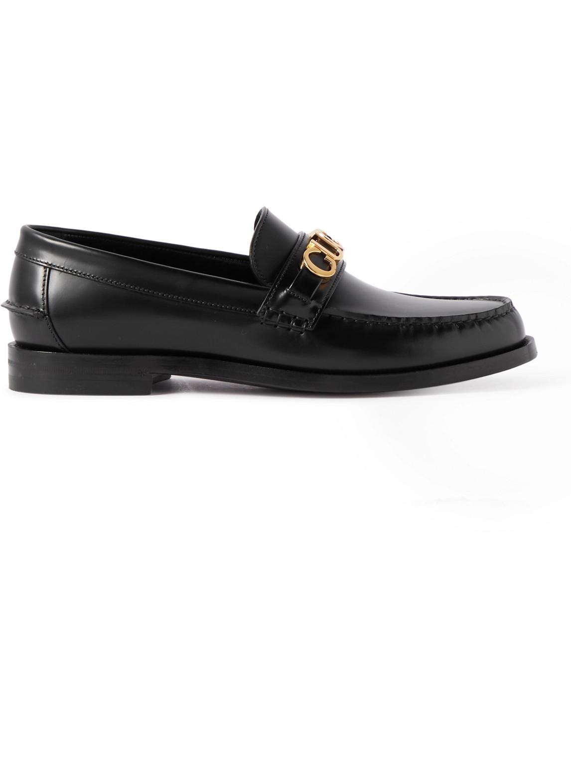 Gucci Logo-embellished Leather Loafers in Black for Men | Lyst