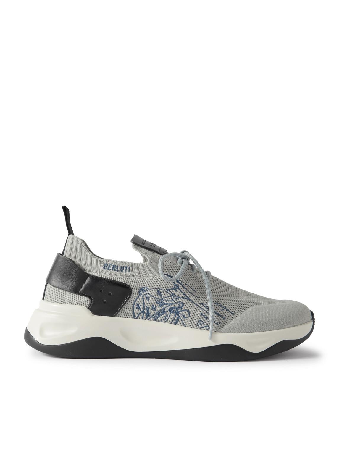 Berluti Shadow 2026 Sneaker White Grey Brown Fabric Leather
