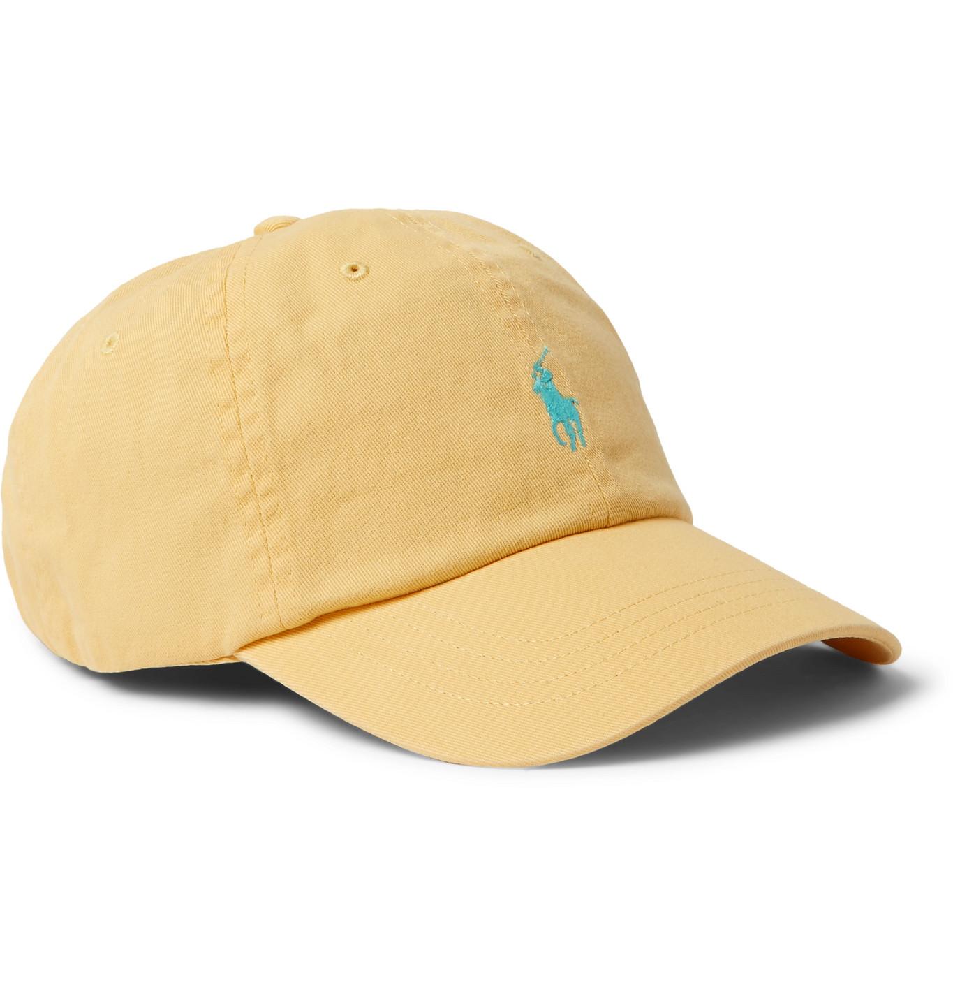 Polo Ralph Lauren Logoembroidered Cottontwill Baseball Cap in Yellow