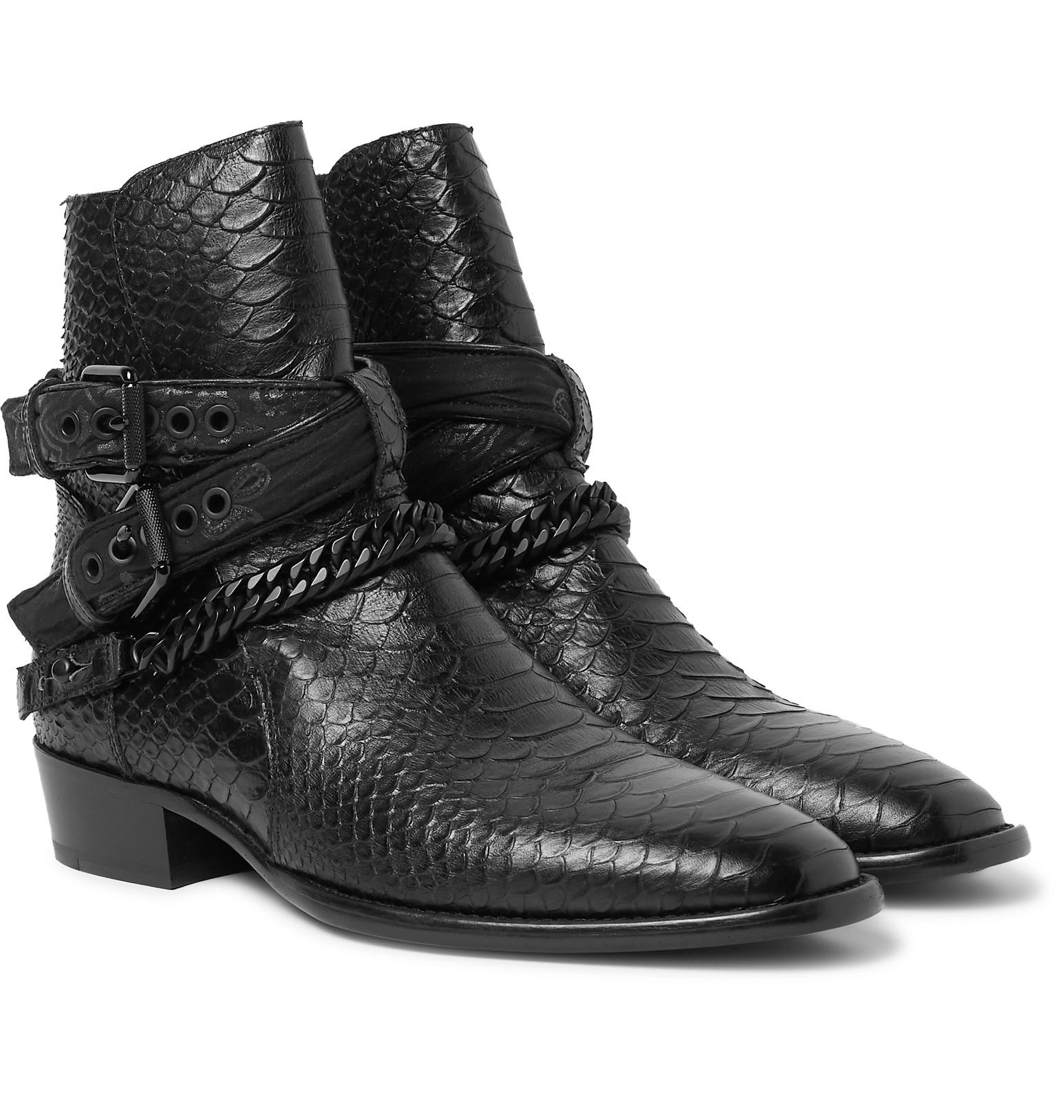 Amiri Python-stamped Jodhpur Boots in Black for Men | Lyst