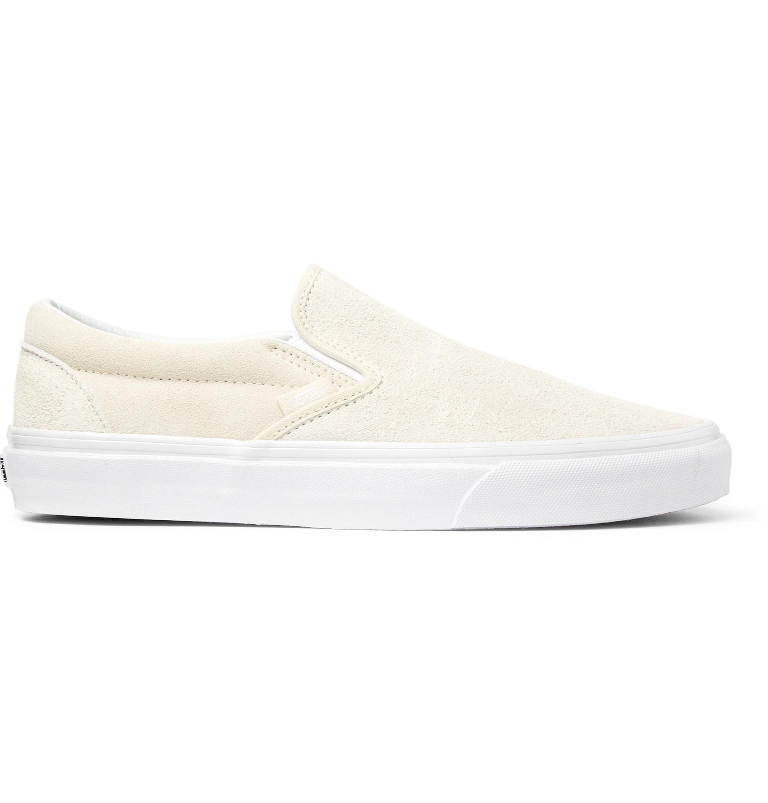 Vans Suede Slip-on Sneakers in White for Men | Lyst