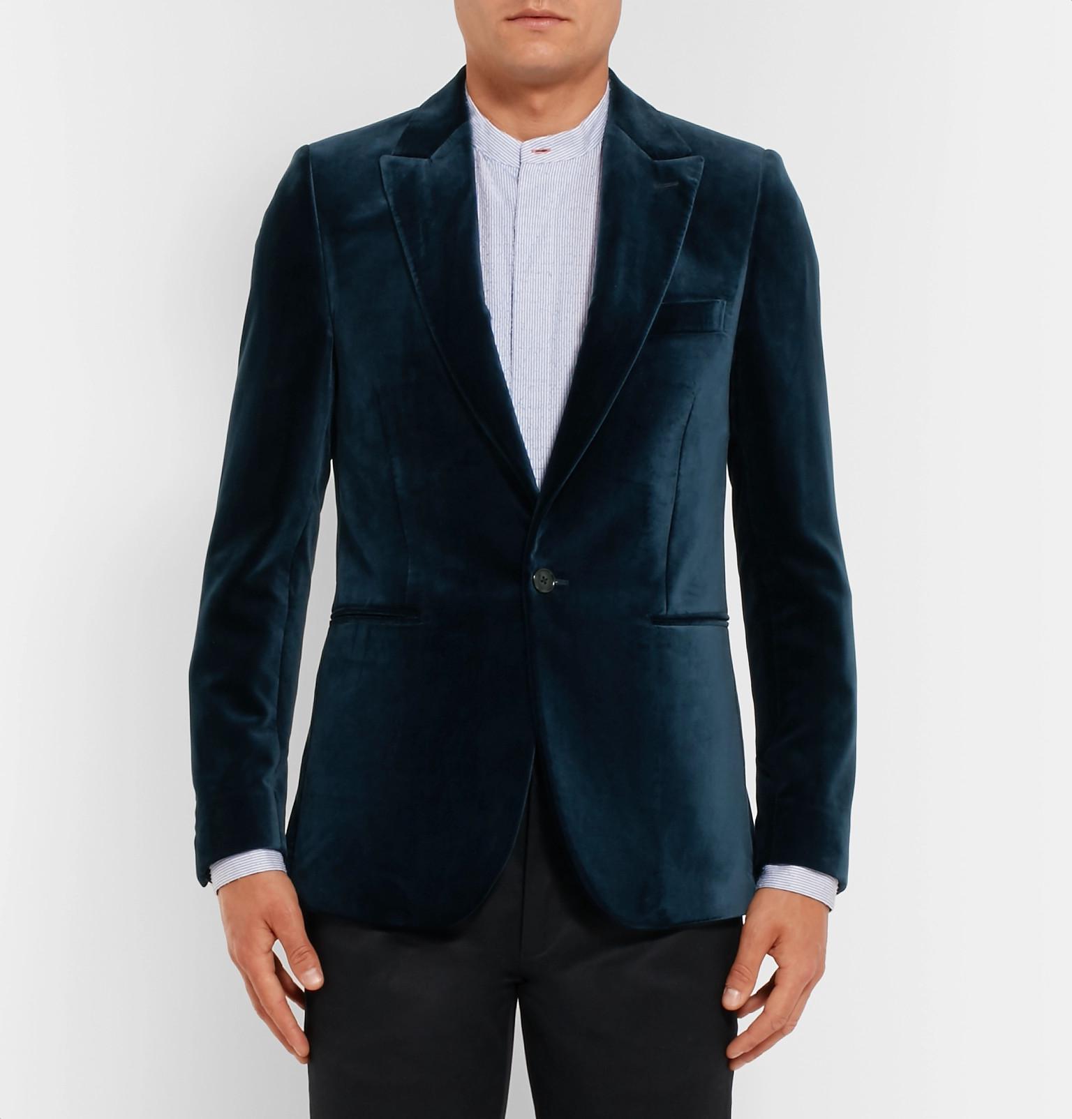 Paul Smith Midnight-blue Velvet Tuxedo Jacket for Men - Lyst