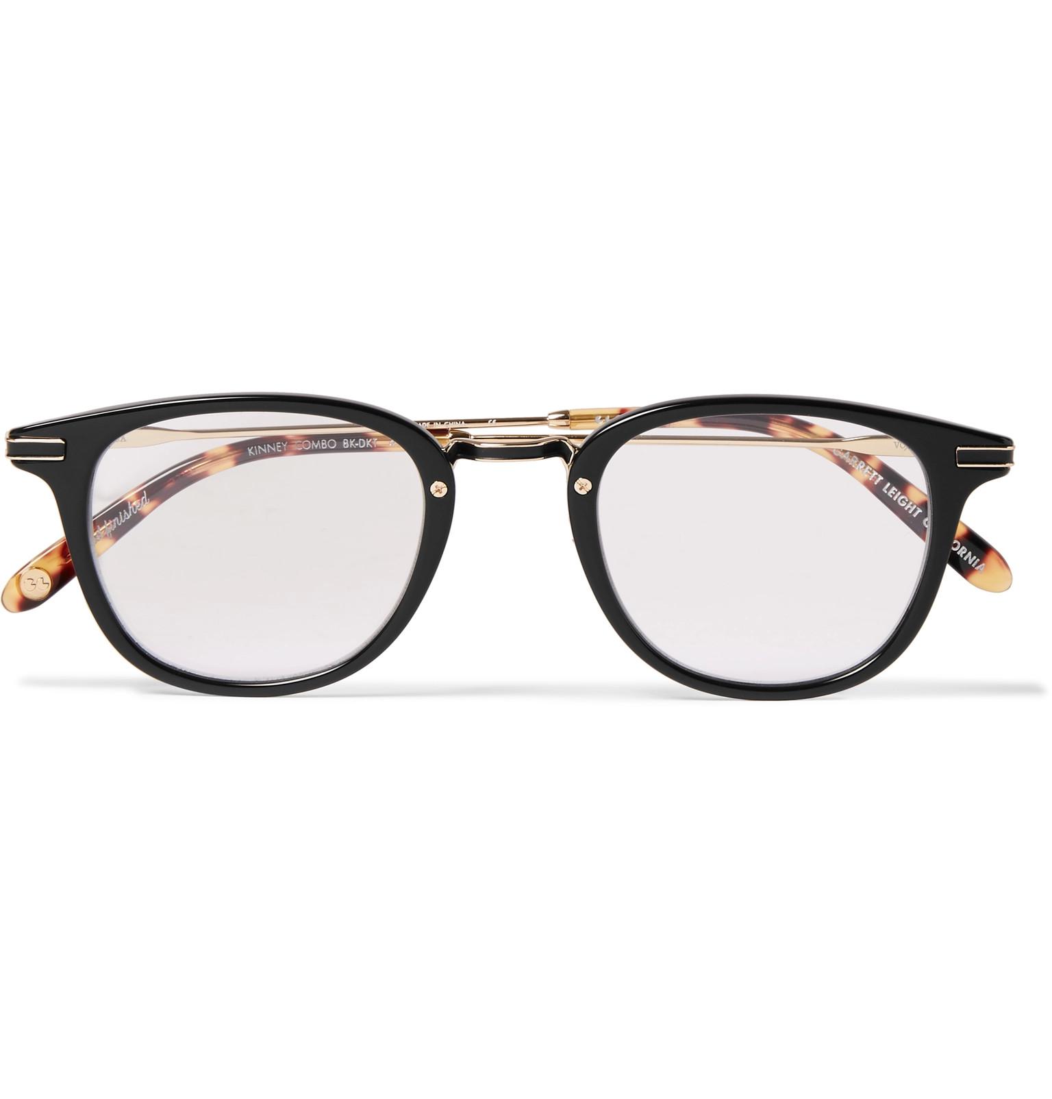 Garrett Leight Kinney Combo Roundframe Acetate Optical Glasses With