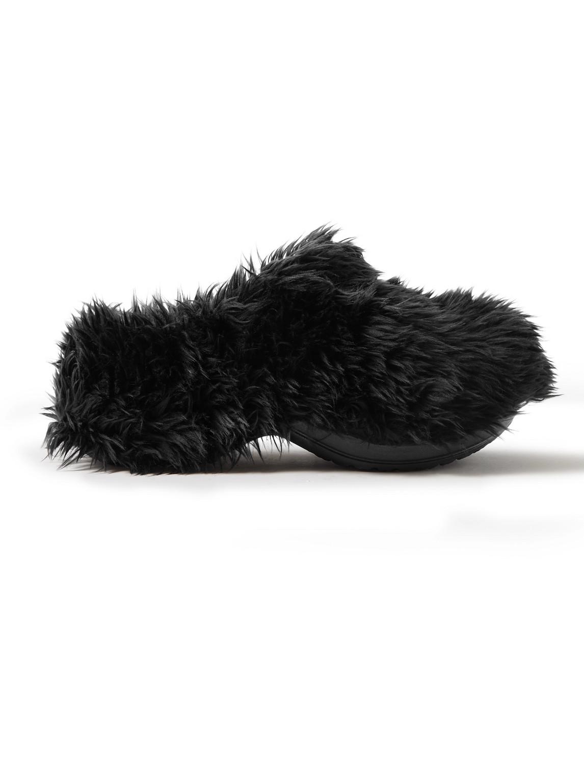 Balenciaga Crocs Faux Fur Eva Clogs in Black for Men | Lyst