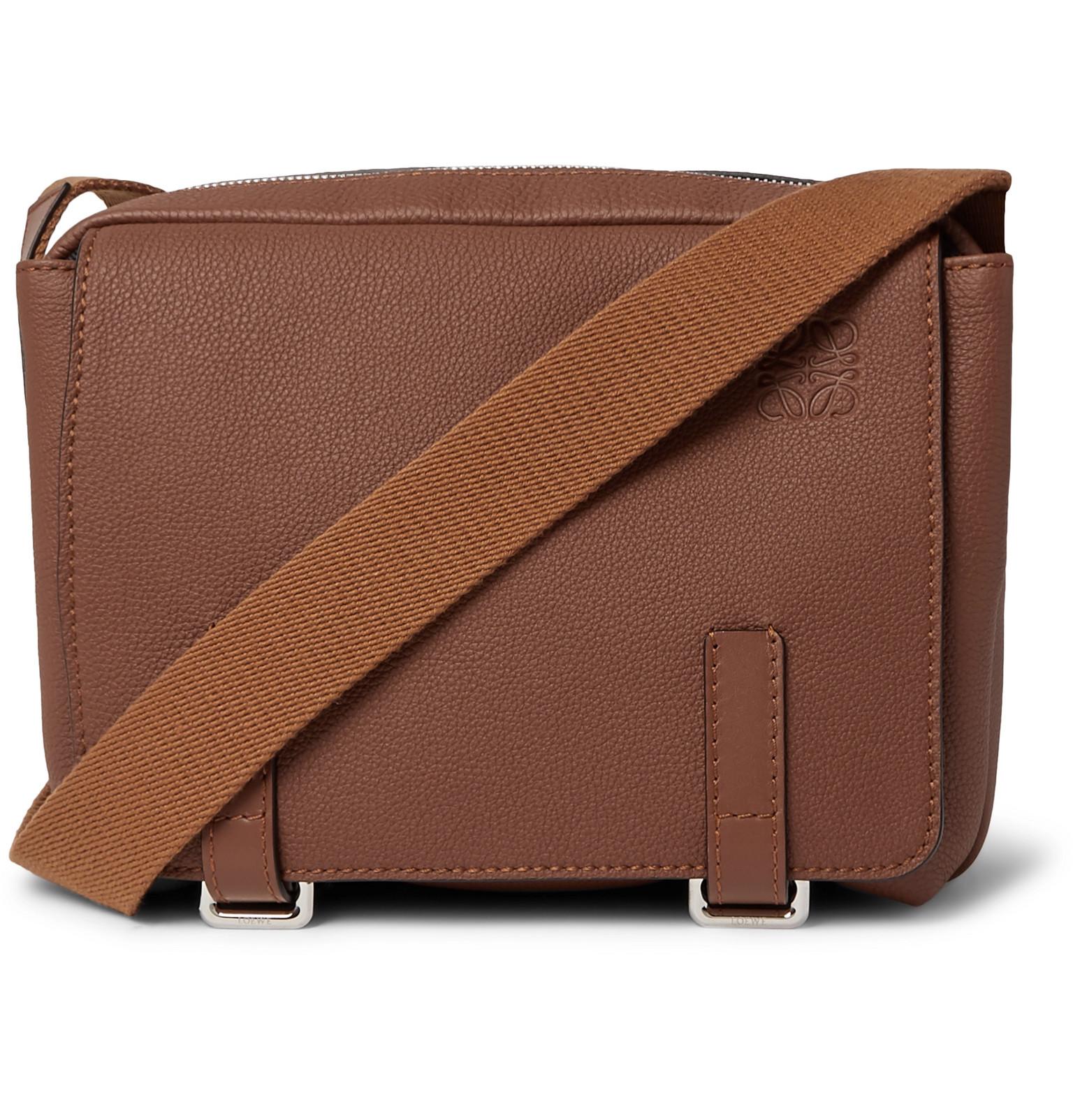 Loewe Military Full-grain Leather Messenger Bag in Brown for Men - Lyst