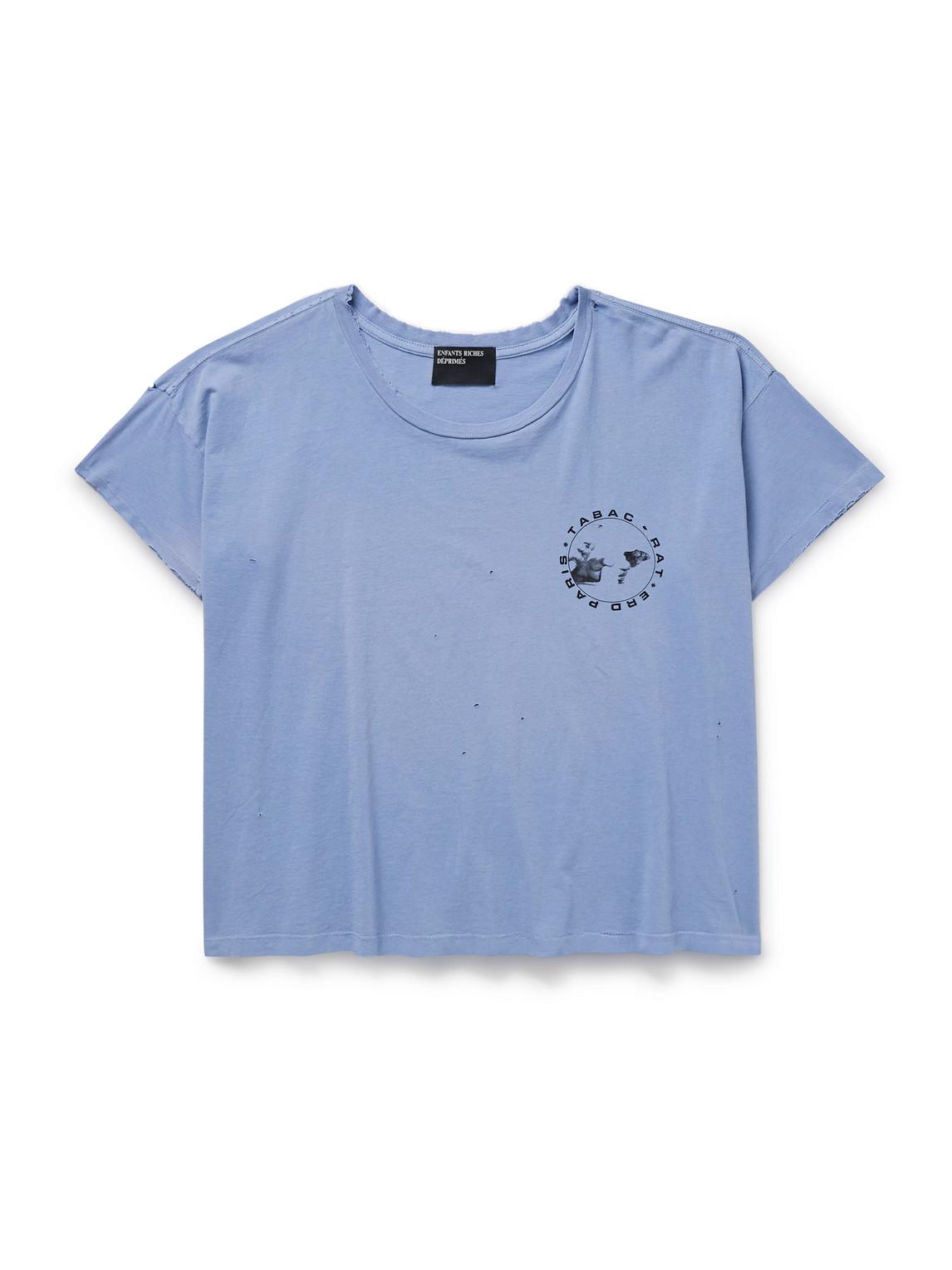 Tシャツ・カットソー ENFANTS RICHES DEPRIMES BLUE VINTAGE-EFFECT T-SHIRT Enfants Riches Déprimés Men's Blue Vintage-effect T-shirt