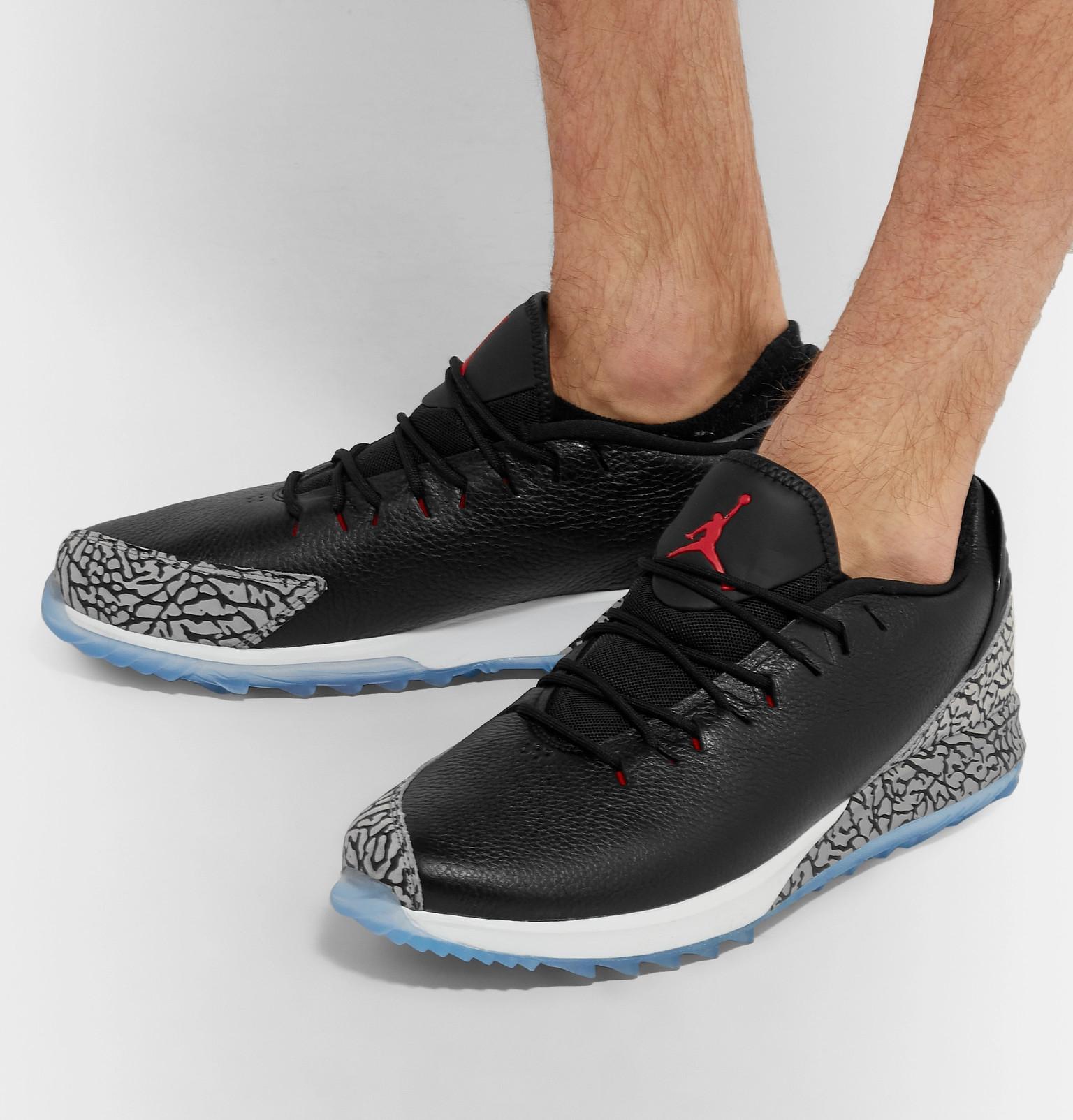Nike Jordan Adg Leather And Mesh Golf Shoes in Black for Men - Lyst
