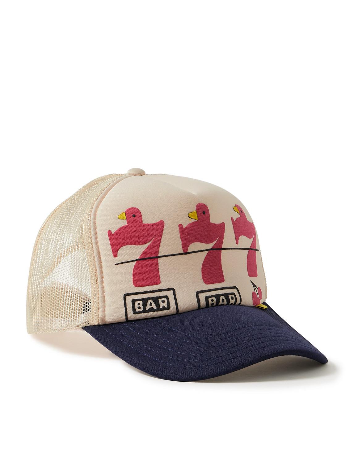 Kapital Lucky Battery Bird Printed Scuba And Mesh Trucker Kapital Lucky Battery Bird Printed Scuba And Mesh Trucker