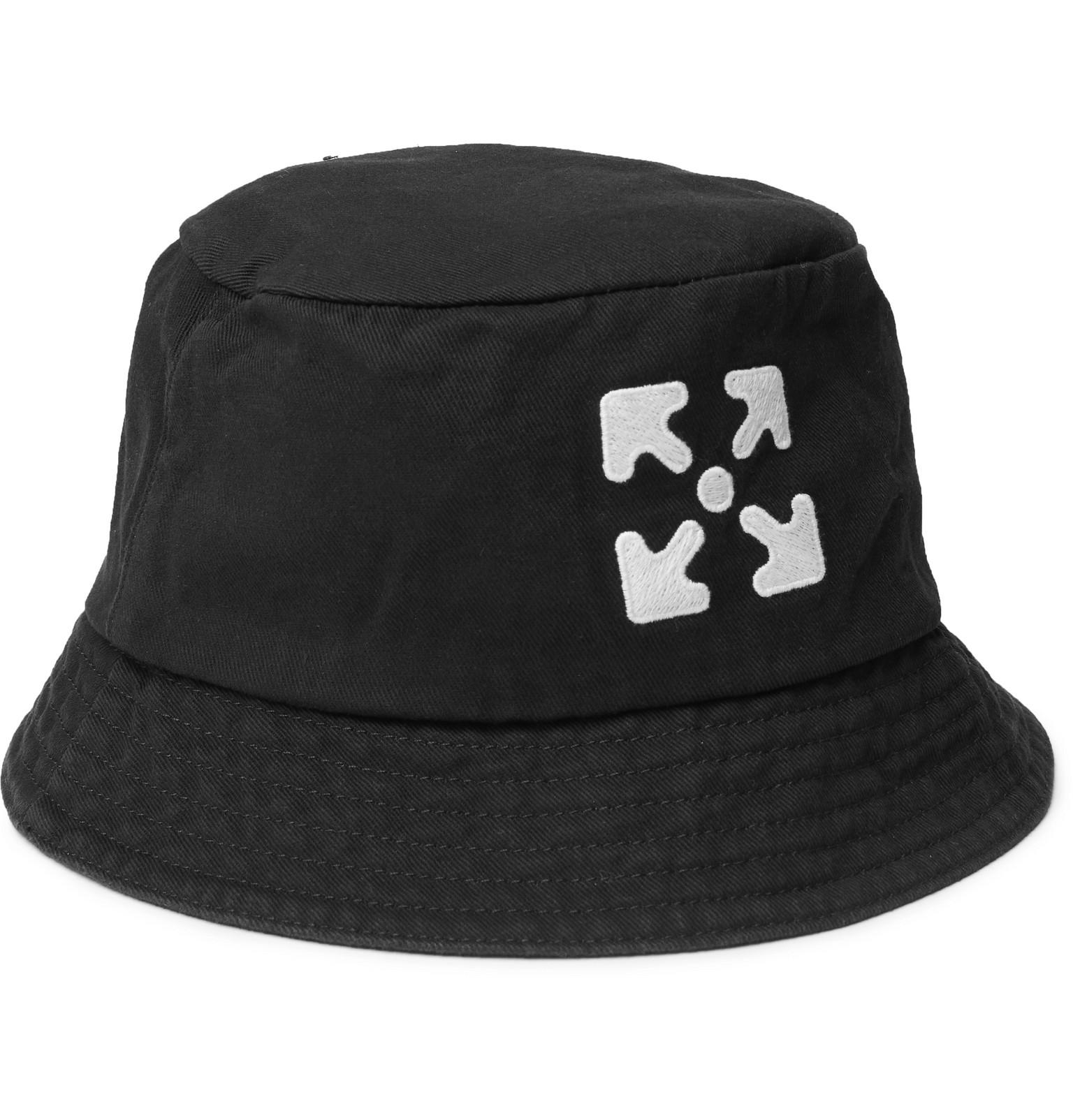 Off-White c/o Virgil Abloh Logo Bucket Hat In Black for Men | Lyst