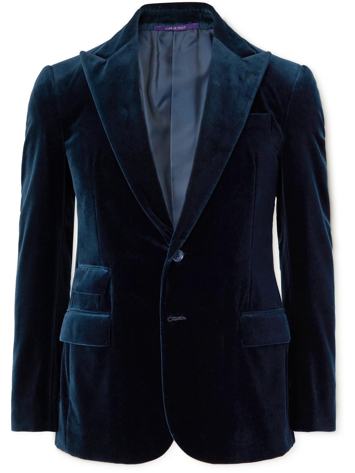 Ralph Lauren Purple Label Kent Cotton-velvet Tuxedo Jacket in Blue for ...