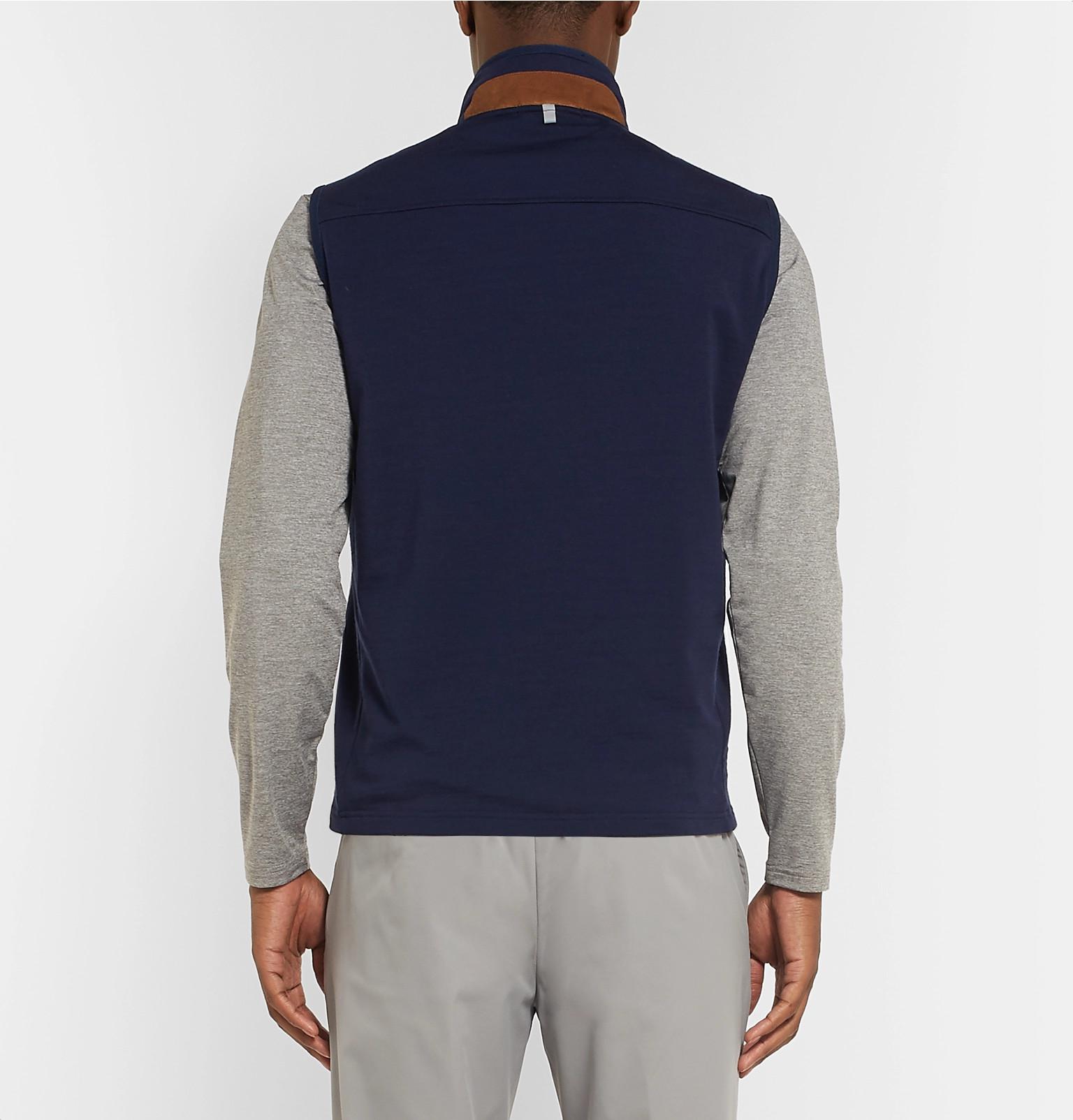 RLX Ralph Lauren Quilted Shell And Wool-blend Golf Gilet in Navy (Blue ...