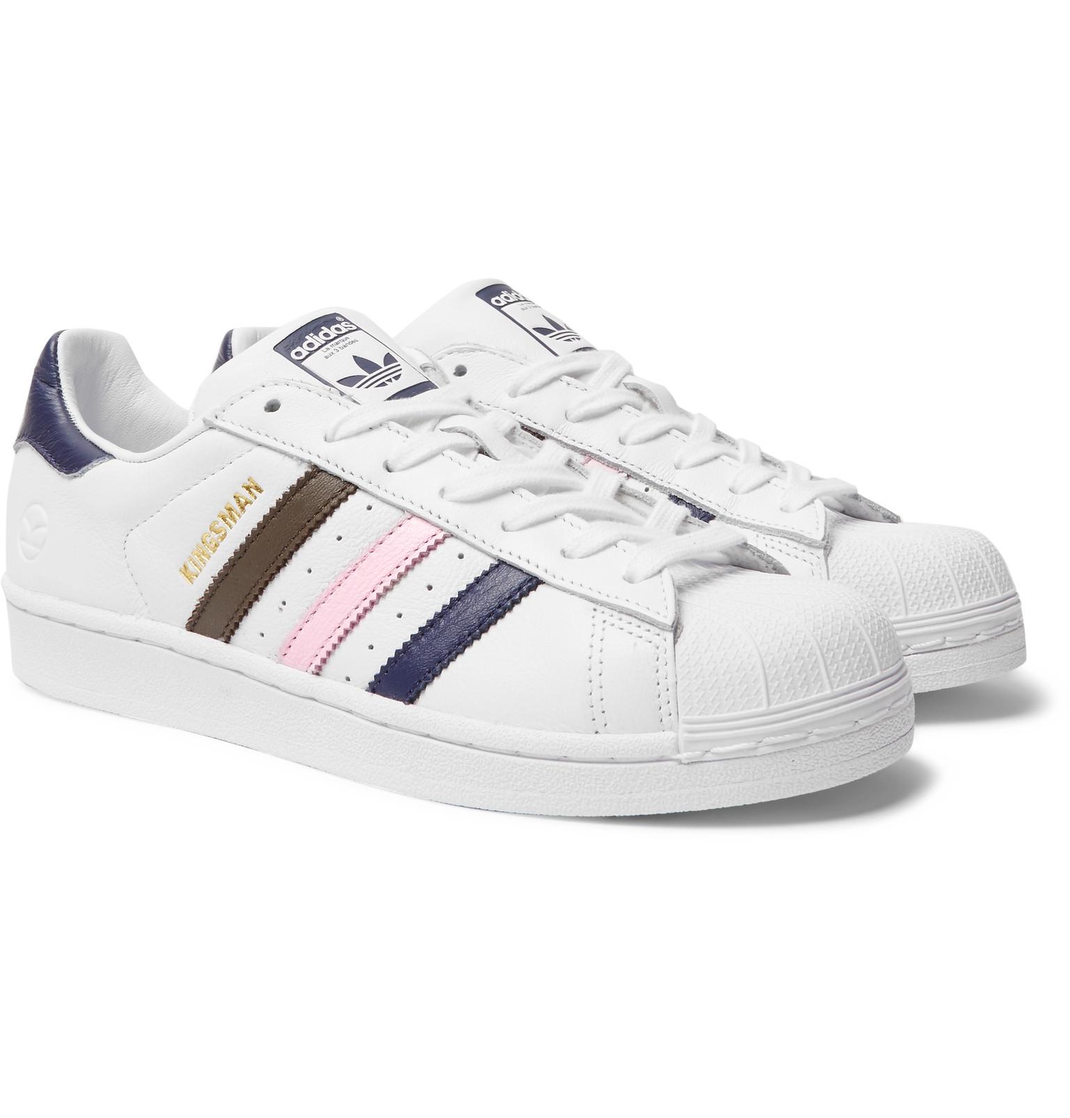 Kingsman Adidas Originals Superstar Numbered Leather Sneakers in White ...