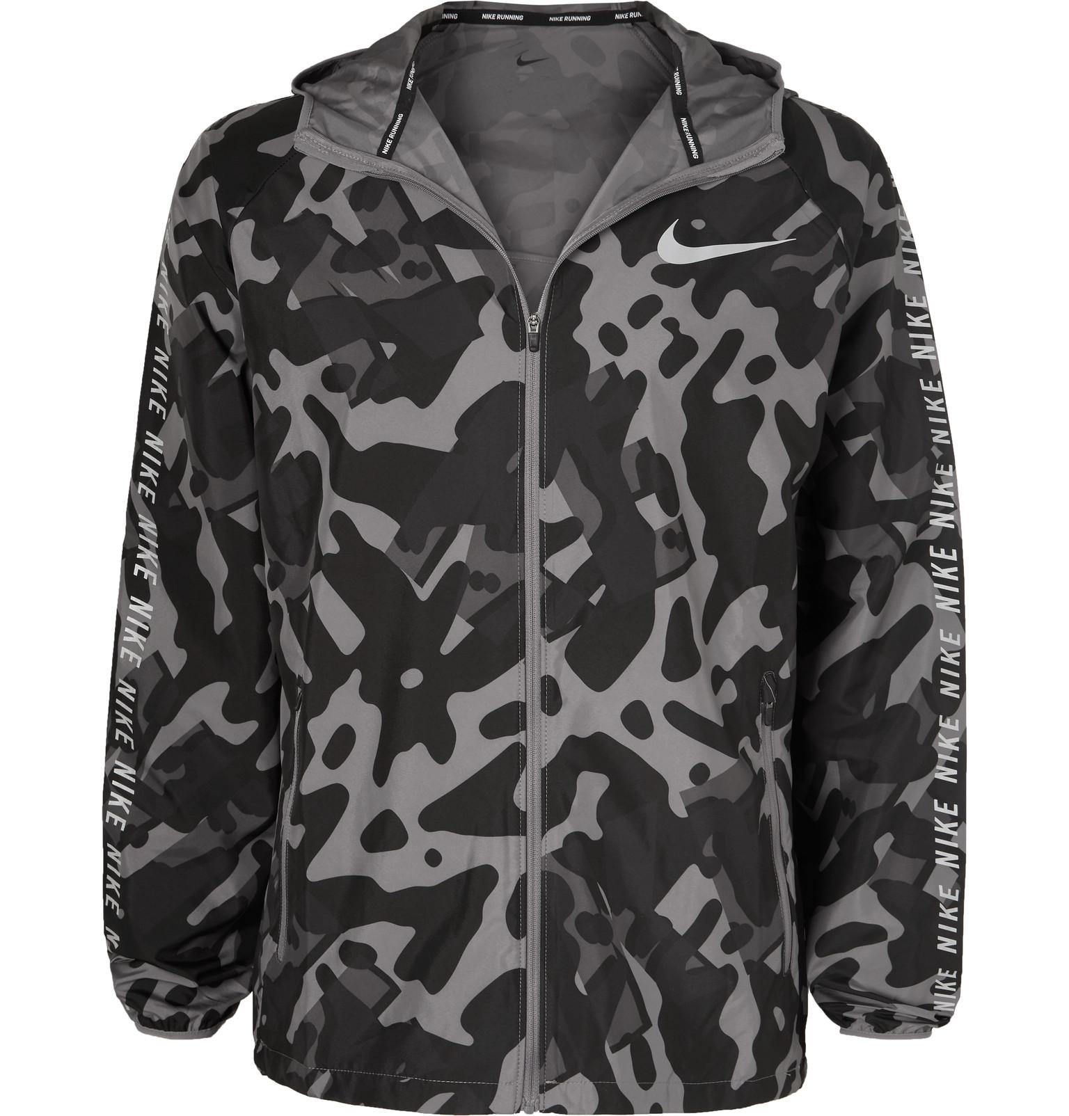 Nike Synthetic Nsw Jacket Hooded Windbreaker Camouflage in Black for Men -  Lyst