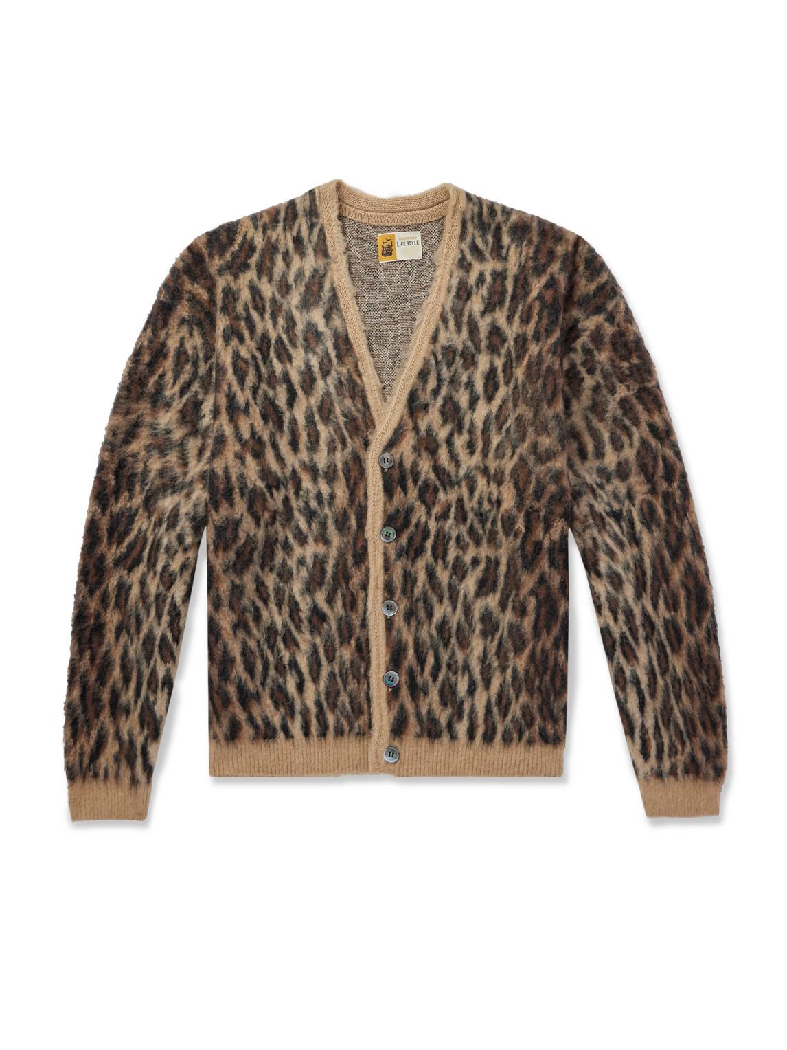 Mens leopard print cardigan deals
